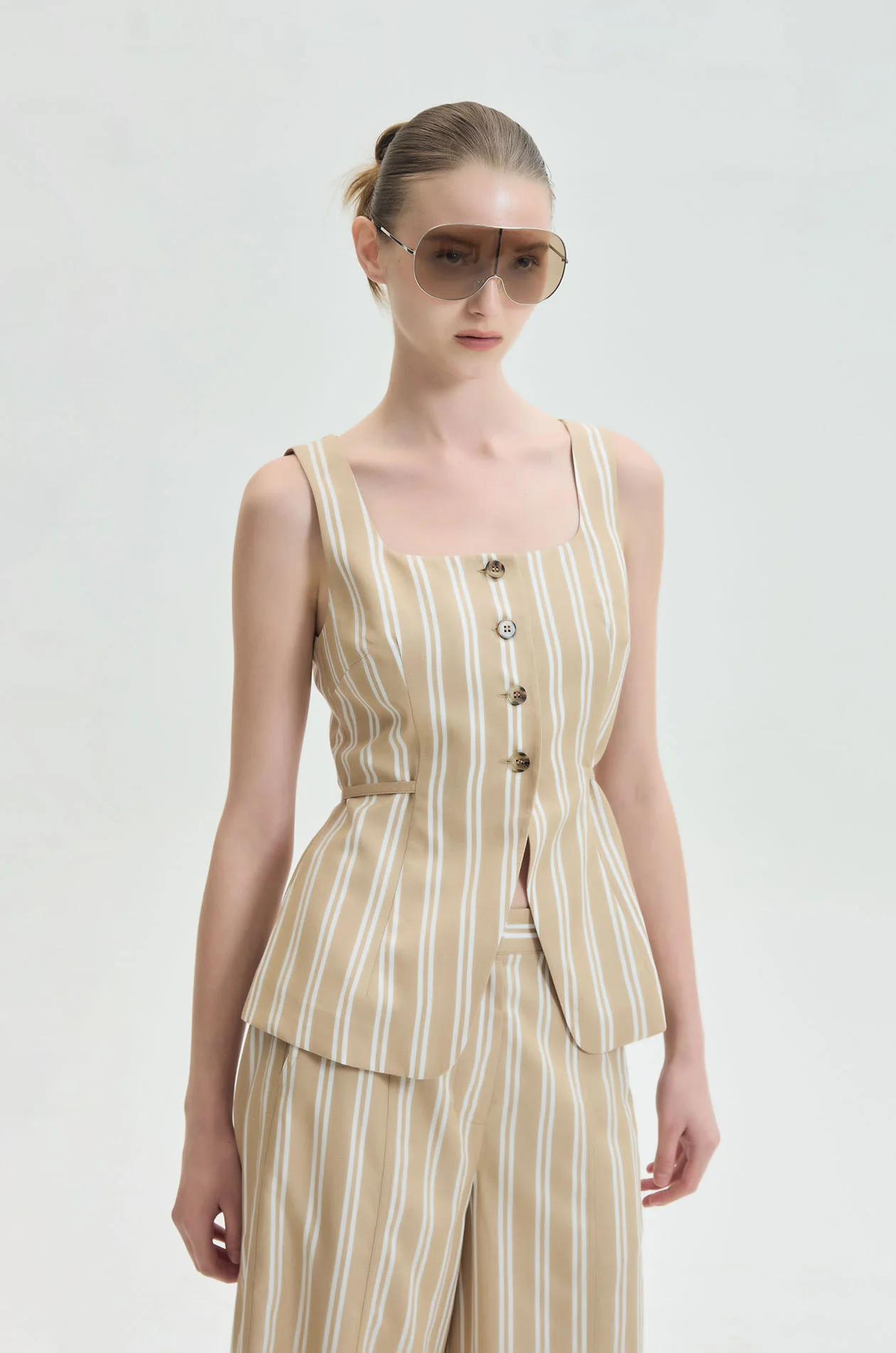 Striped Single-Breasted Casual Vest - Image 2