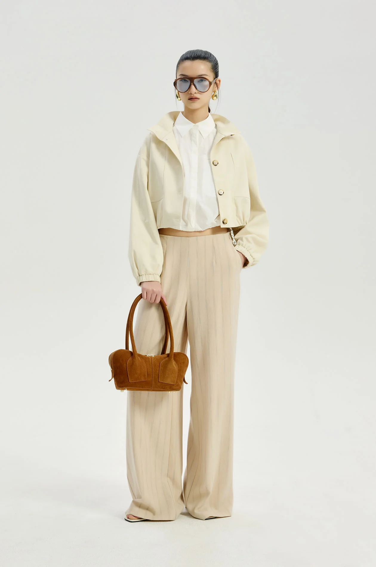 Cropped Nylon Shirt