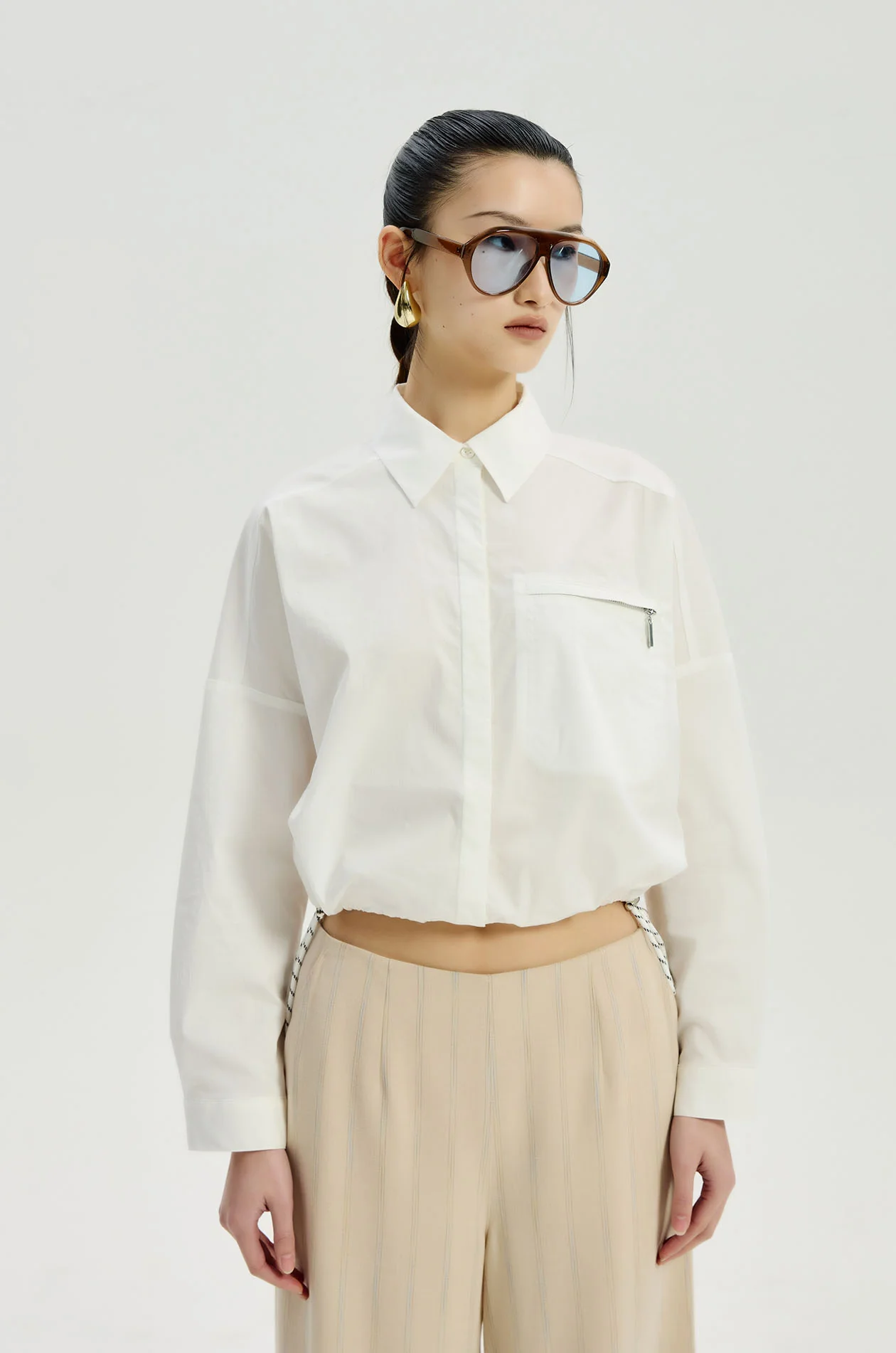 Cropped Nylon Shirt - Image 2