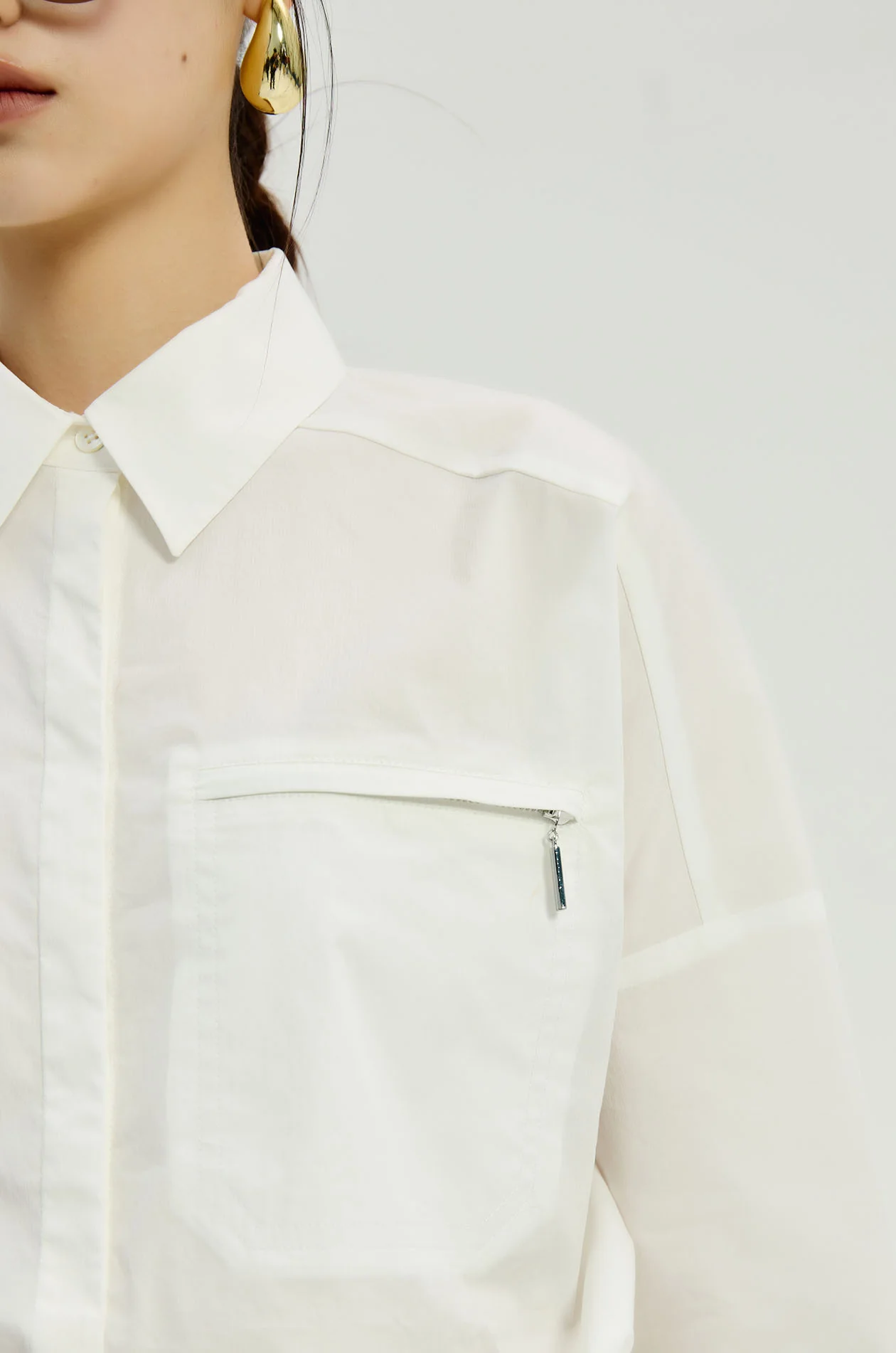 Cropped Nylon Shirt - Image 3
