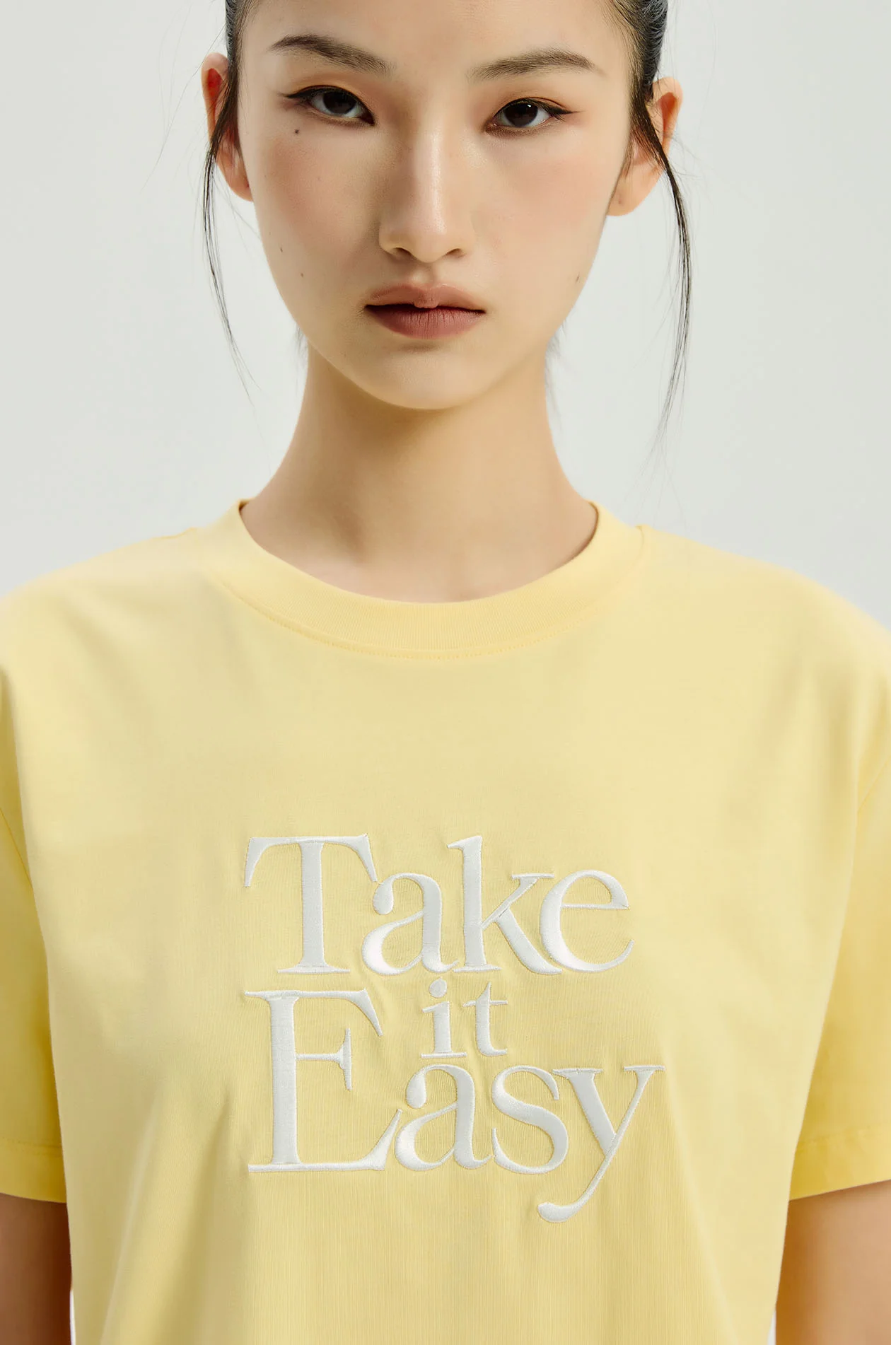 Letter Embroidered T‑Shirt - Image 3