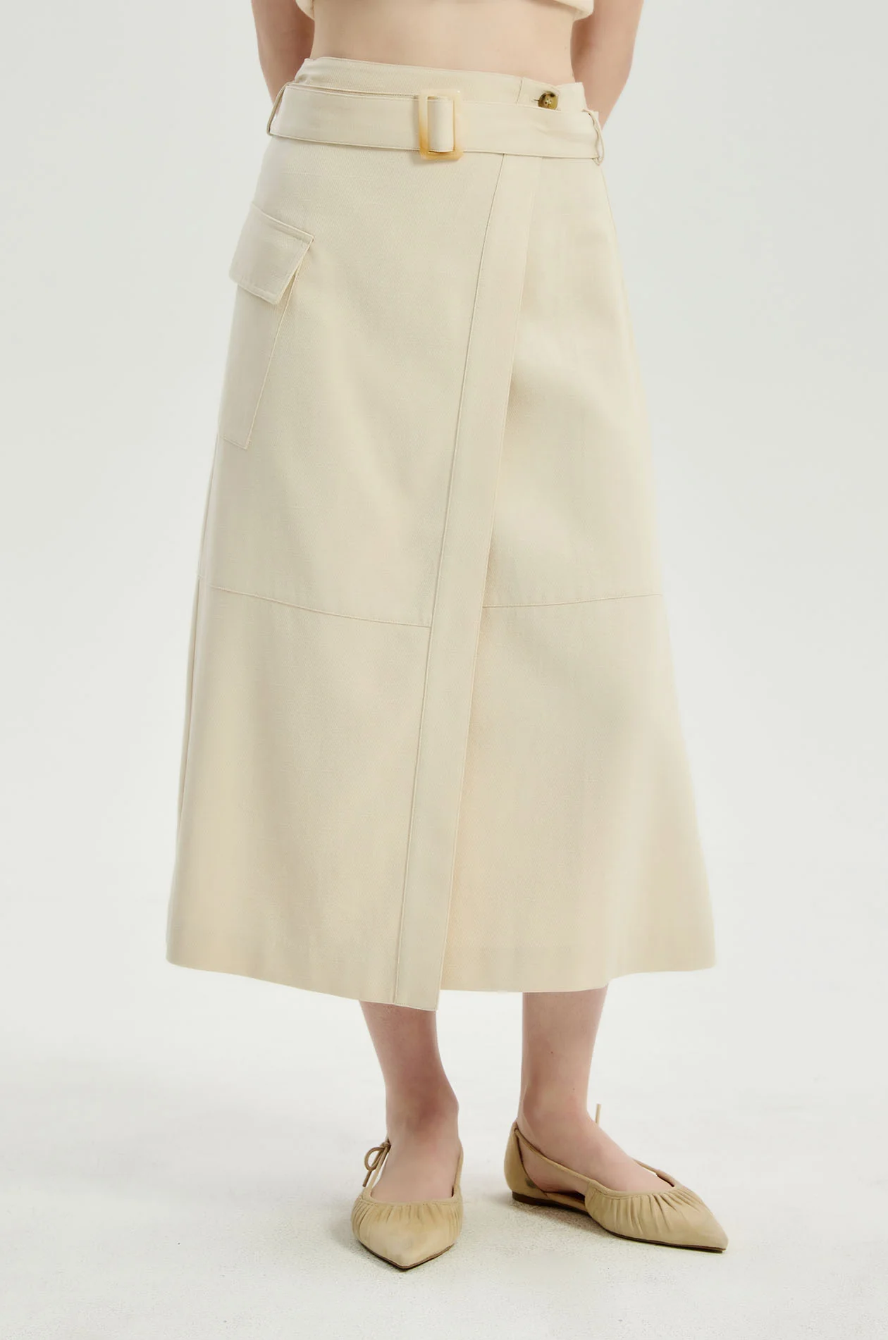 Wrapped Skirt with Belt - Image 2