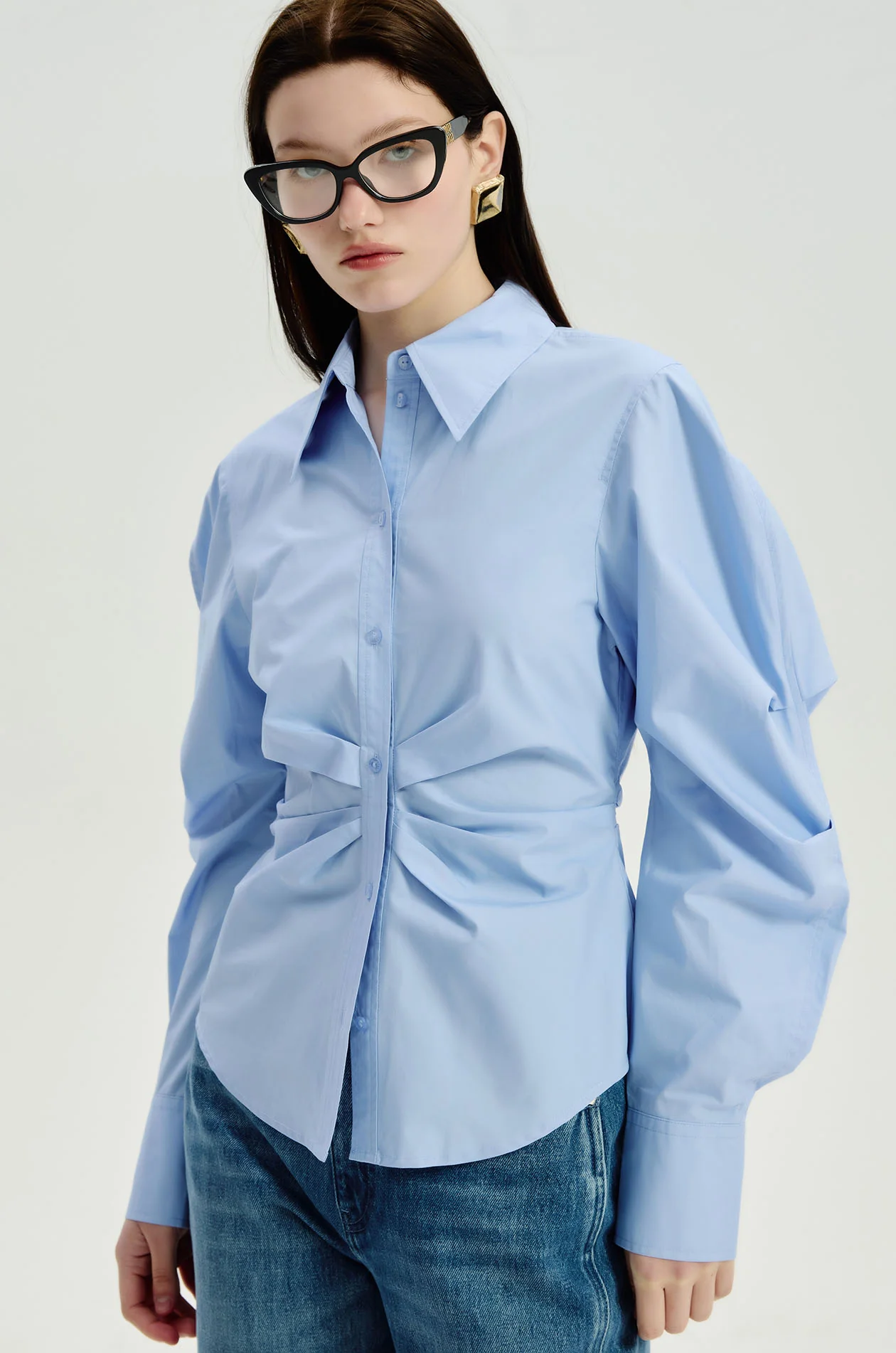 Ruched Poplin Shirt - Image 2