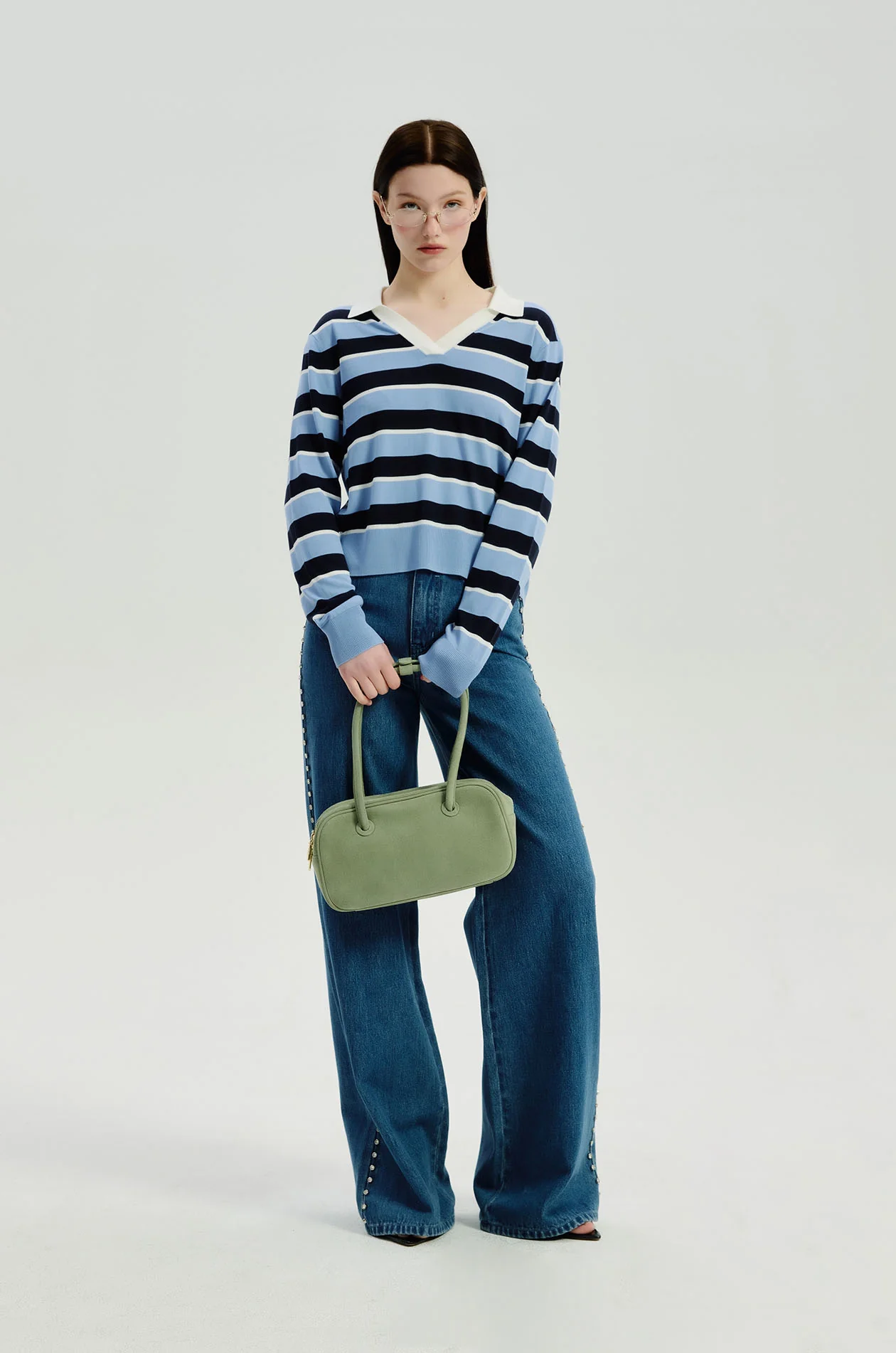 Cropped Long Sleeve Polo