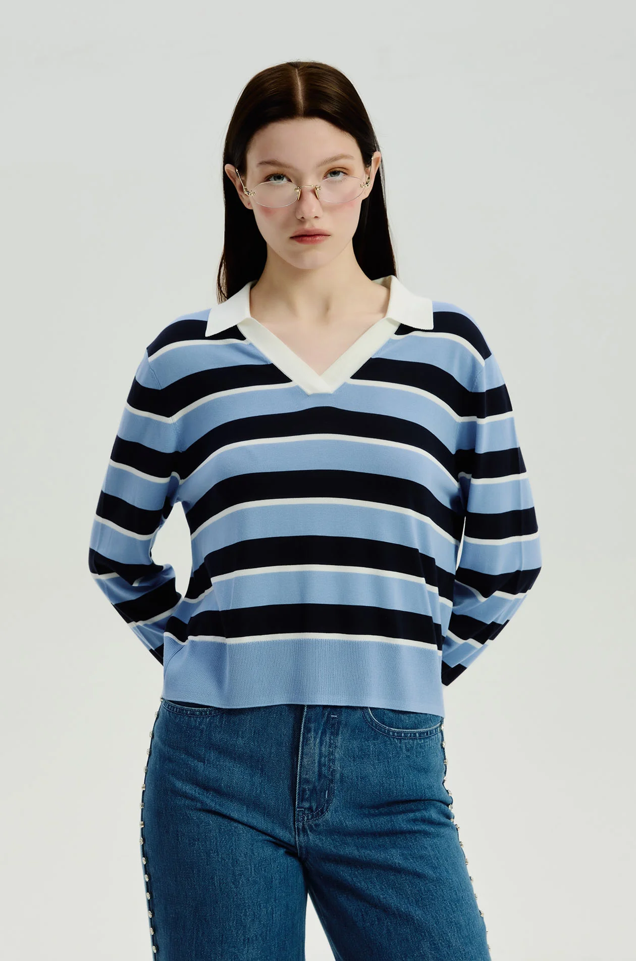 Cropped Long Sleeve Polo - Image 2