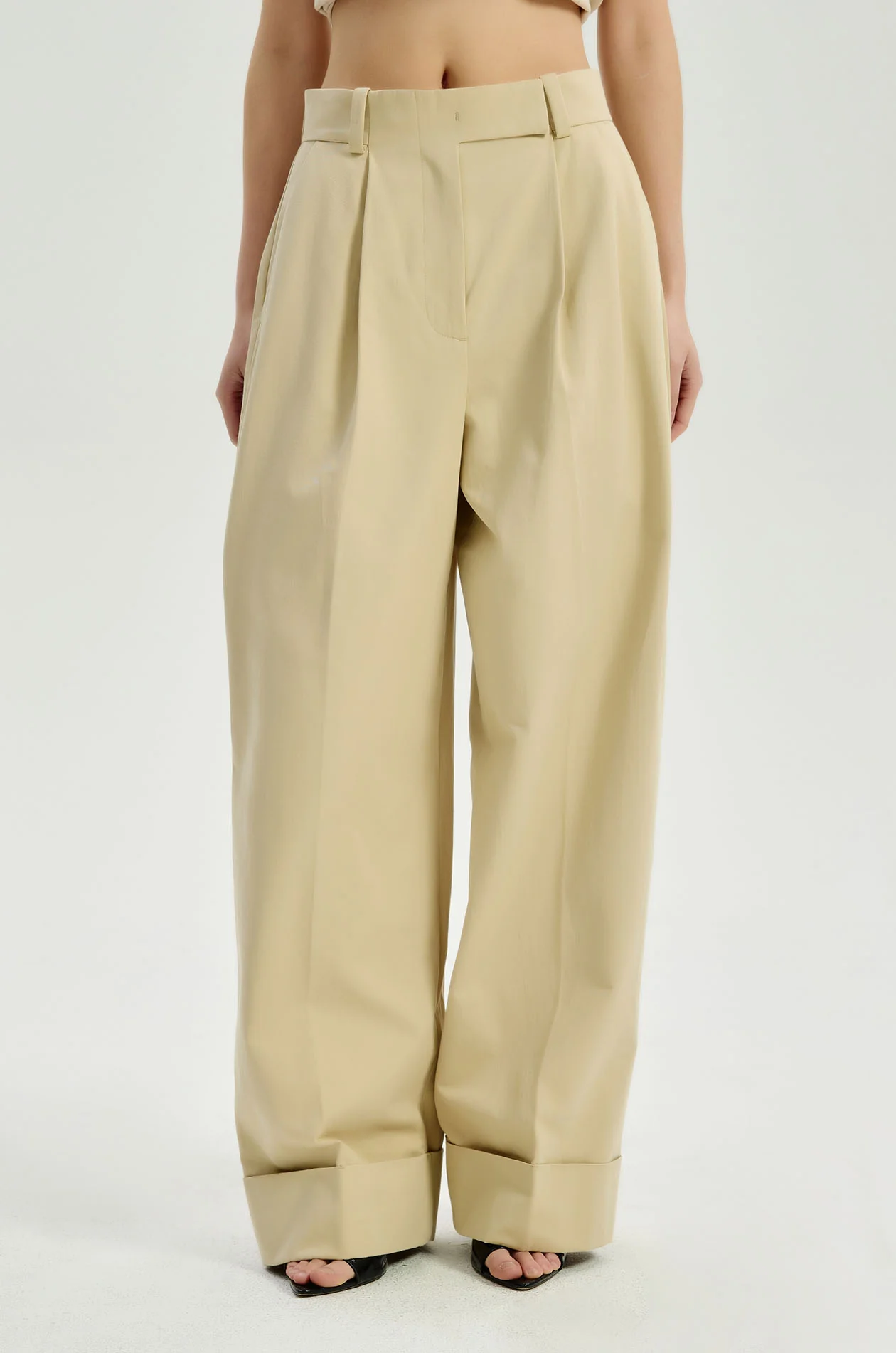 Structured Wide-Leg Chino Pants - Image 2