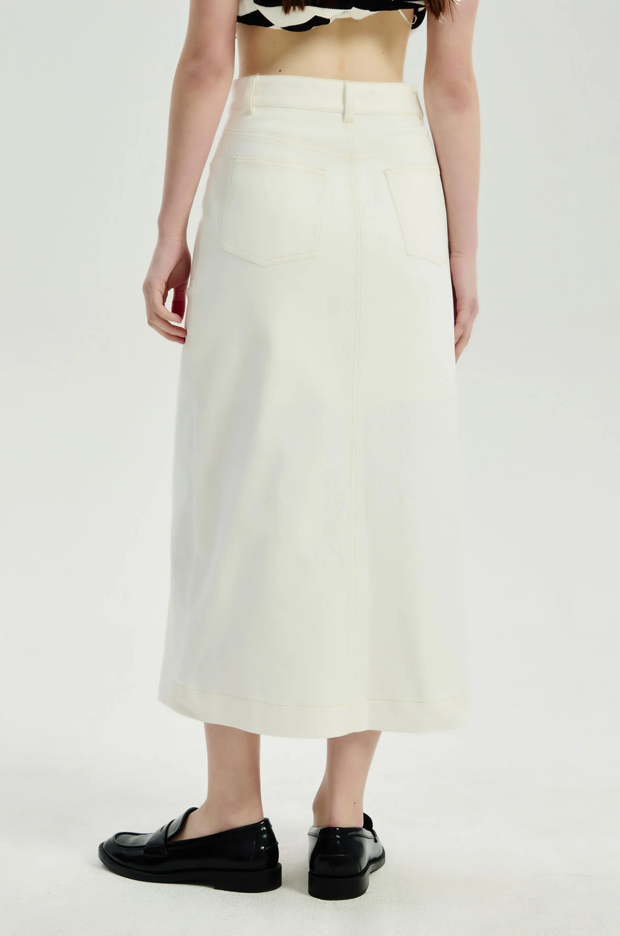 Column Denim Midi Skirt - Image 5