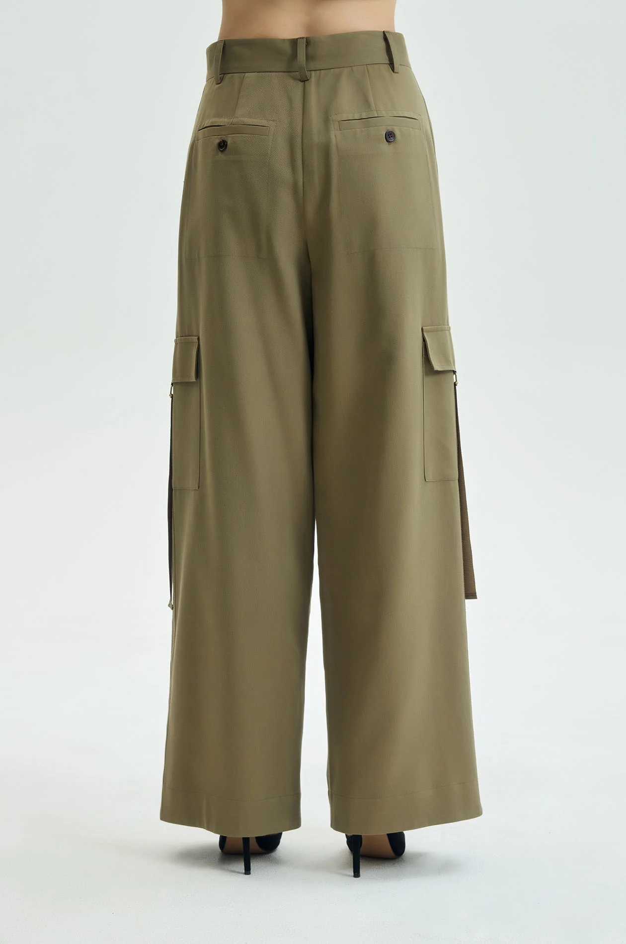 Wide‑Leg Twill Cargo Pants - Image 5
