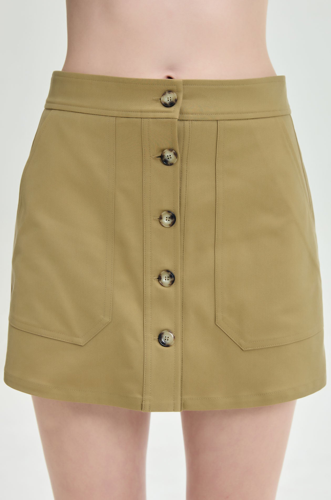 Button‑Front Utility Twill Skort - Image 3