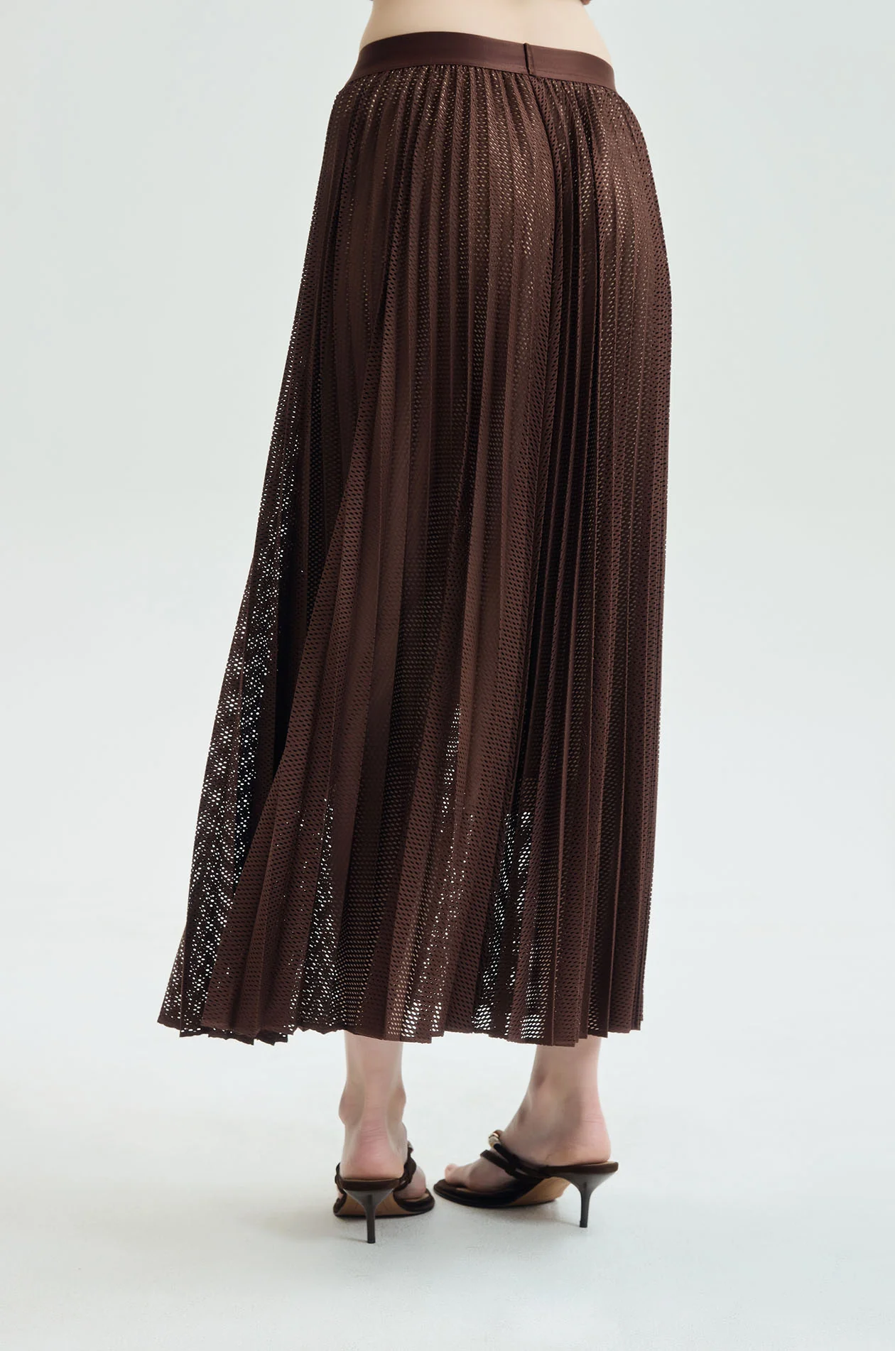 Plissé Mesh Accordion Midi Skirt - Image 3