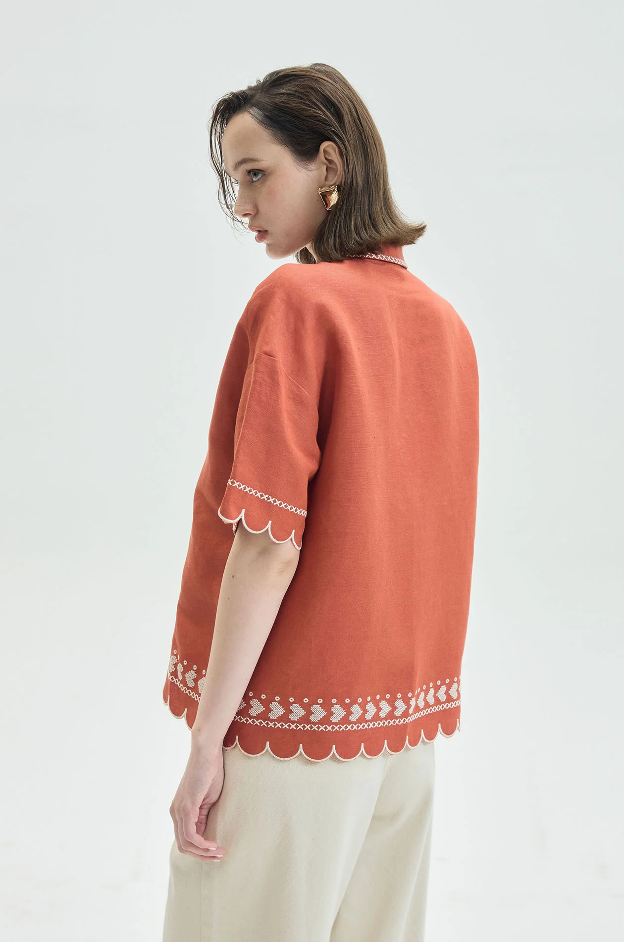 Embroidered Scallop Resort Shirt - Image 6