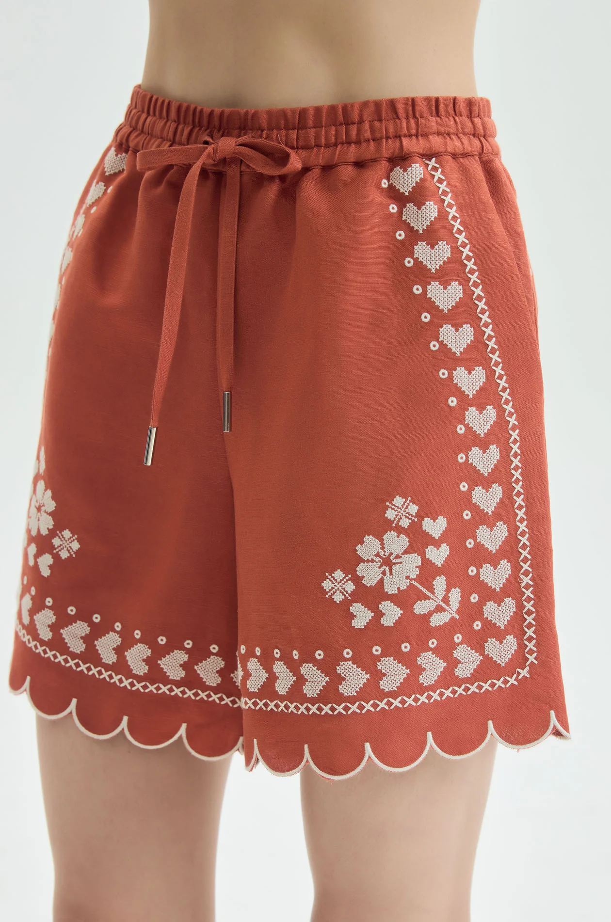 Embroidered Scallop Resort Shorts - Image 2