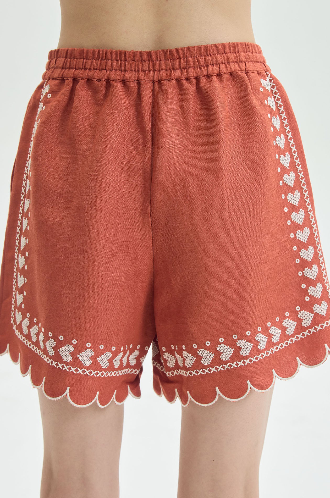 Embroidered Scallop Resort Shorts - Image 4