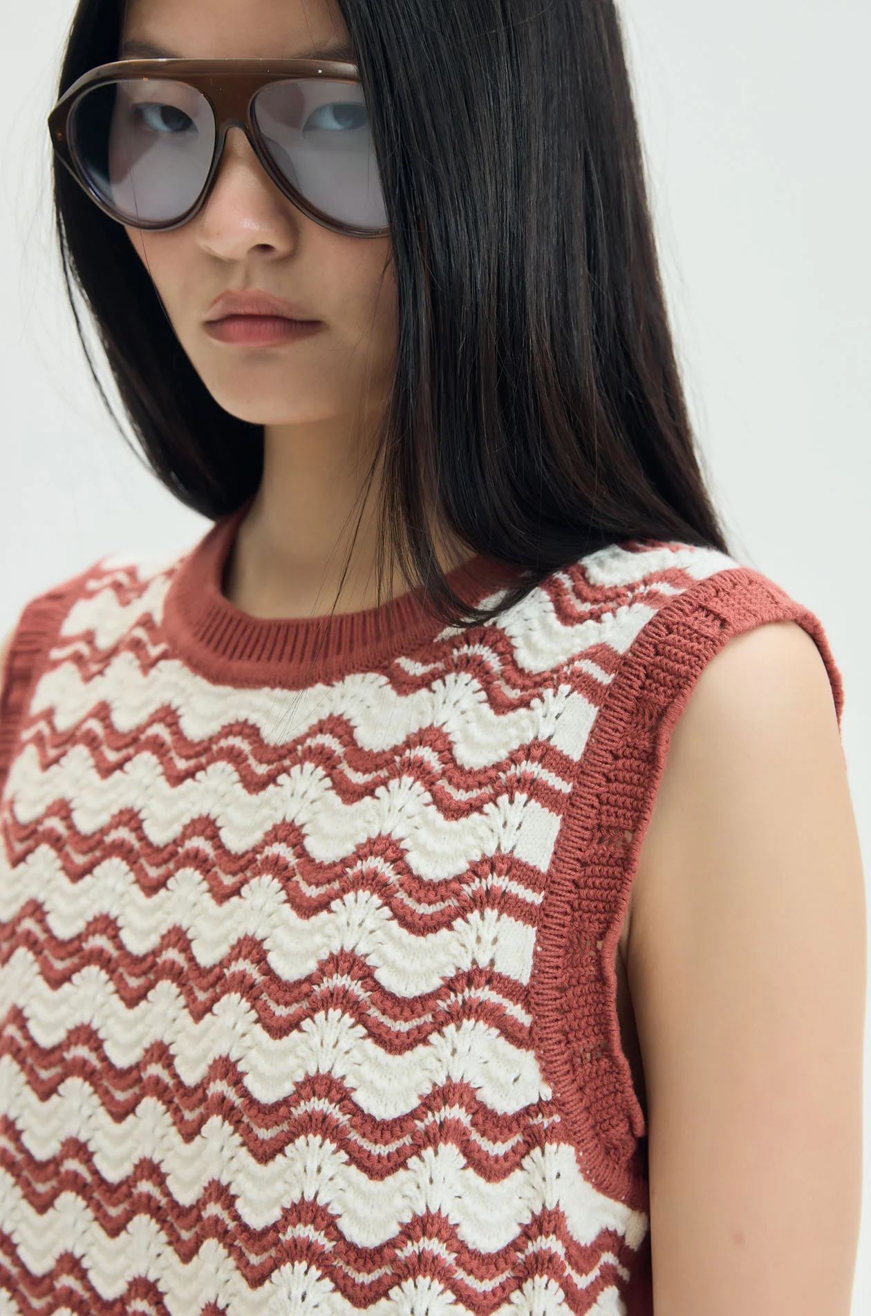 Wavy Scallop Knit Top - Image 3