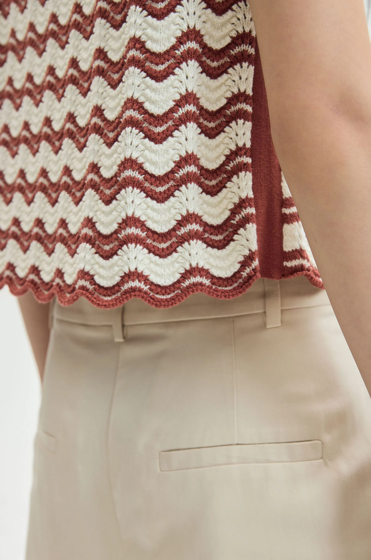 Wavy Scallop Knit Top - Image 5