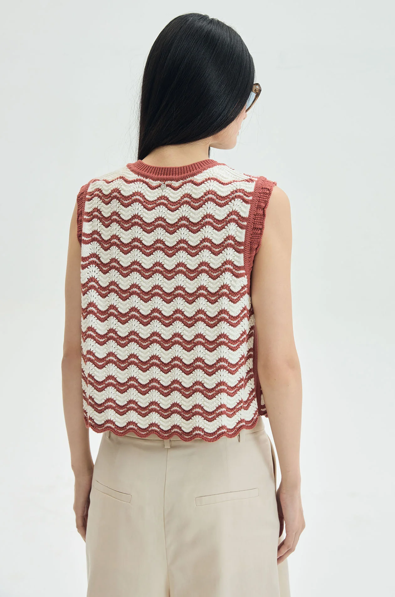 Wavy Scallop Knit Top - Image 6