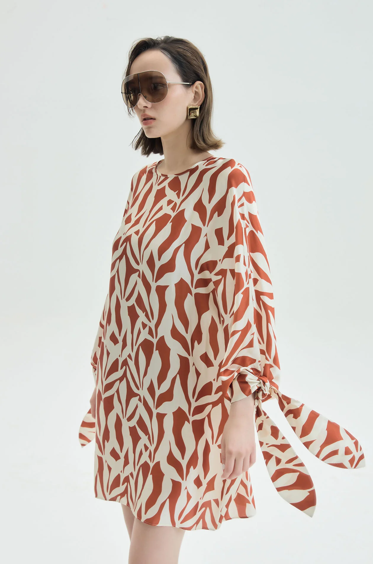 Botanical Silk-Like Tunic - Image 2