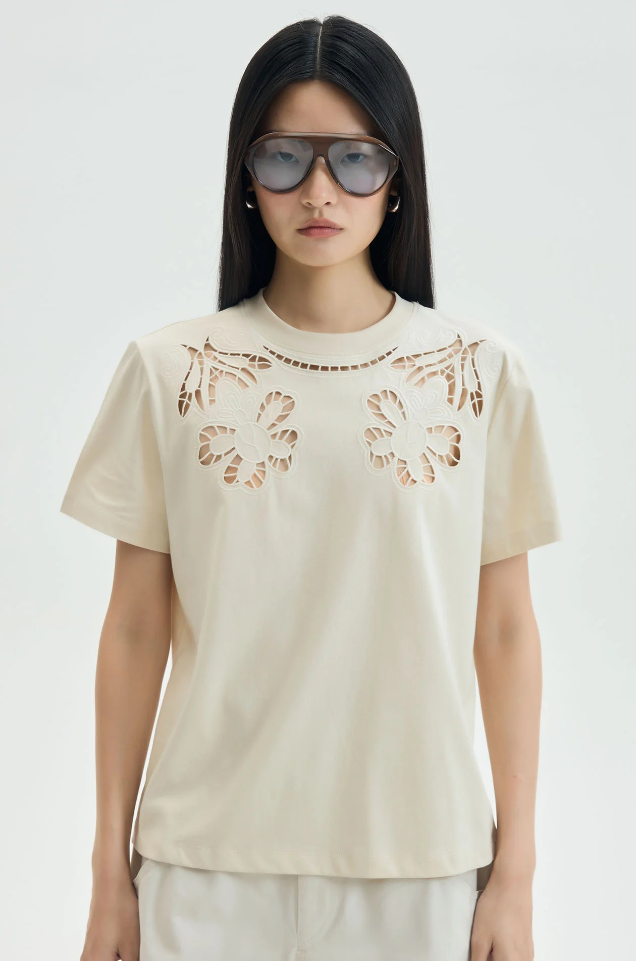 Reticella Lace Relaxed T-Shirt - Image 2