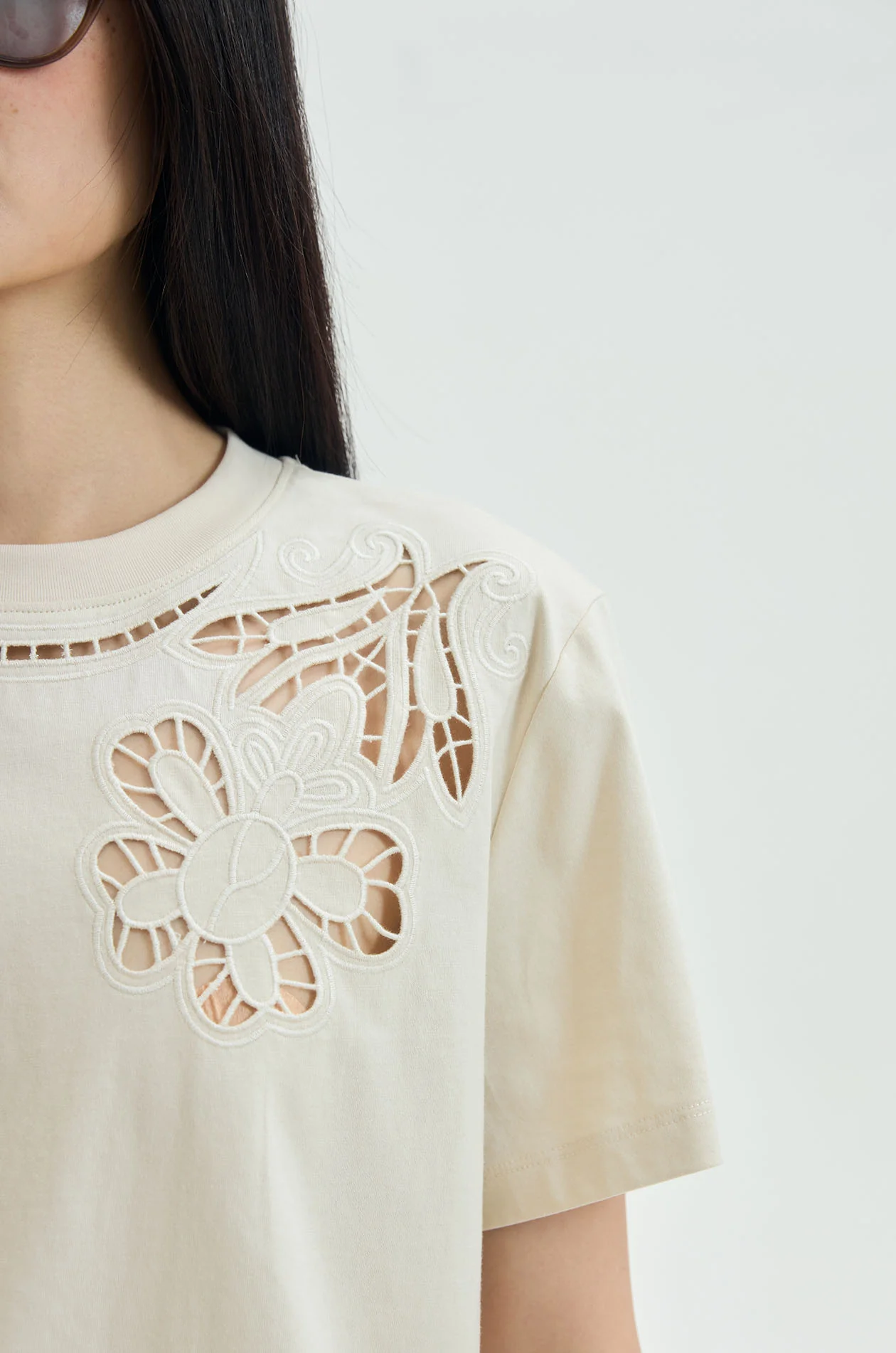 Reticella Lace Relaxed T-Shirt - Image 3
