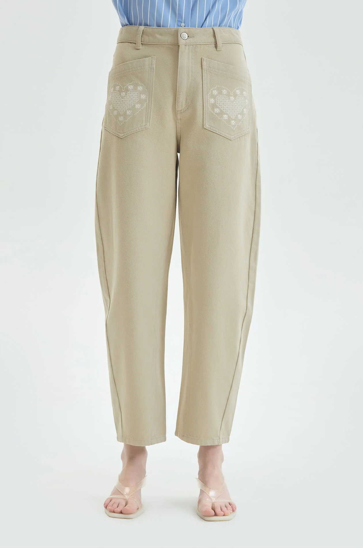 Embroidered Barrel Jeans - Image 2