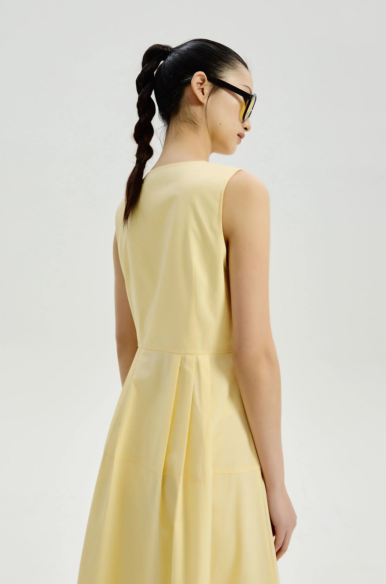 Zipper Poplin Midi Dress - Image 5