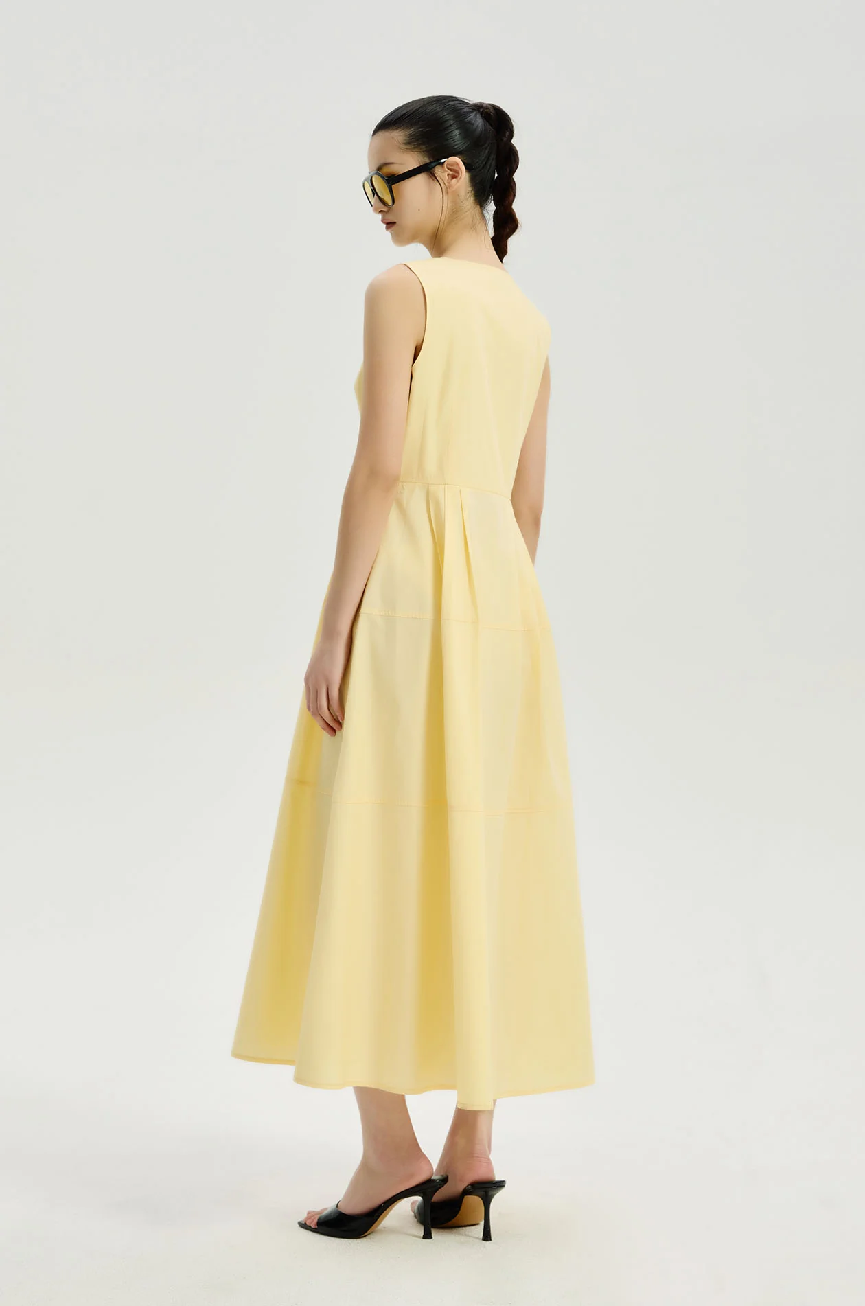 Zipper Poplin Midi Dress - Image 6