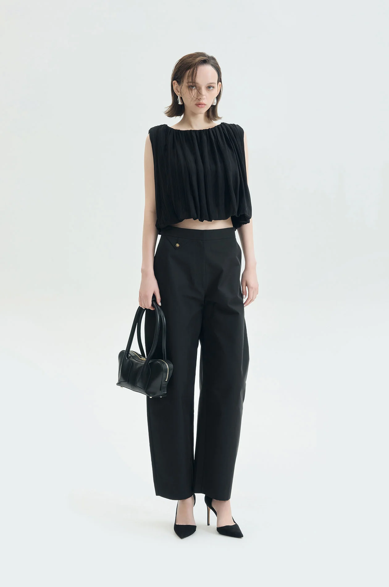 Voluminous Cropped Balloon Blouse - Image 5