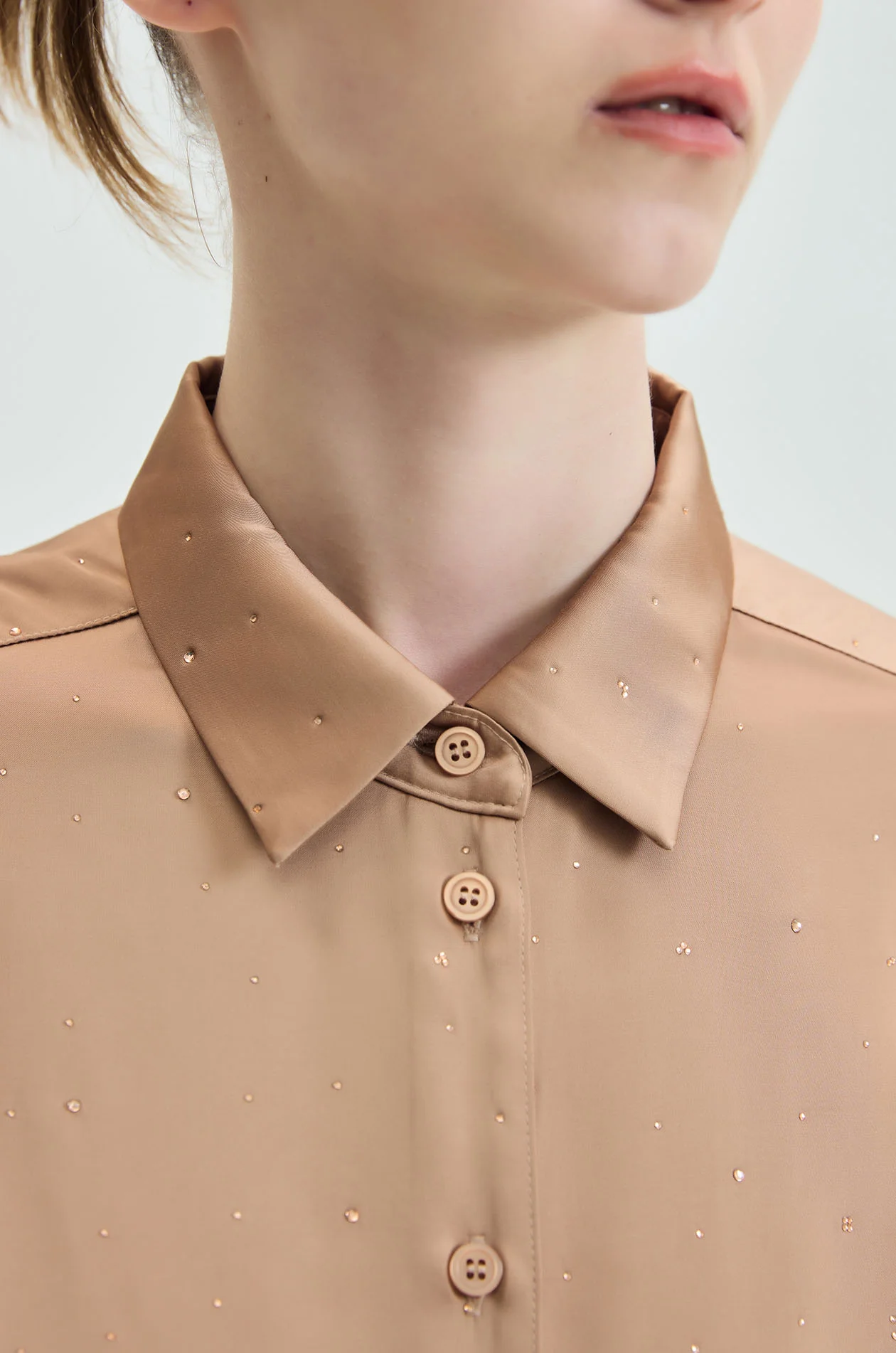 Rhinestone Satin Relaxed Shirt - Image 8