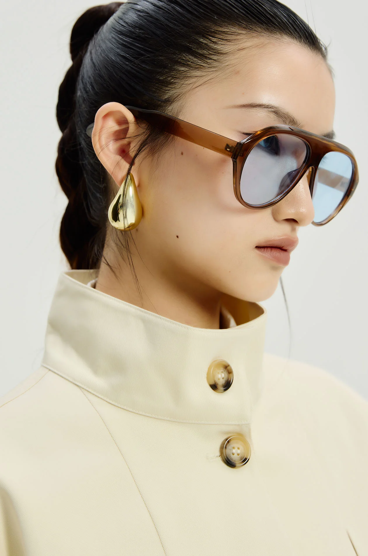 Funnel Neck Cropped Jacket - Image 3