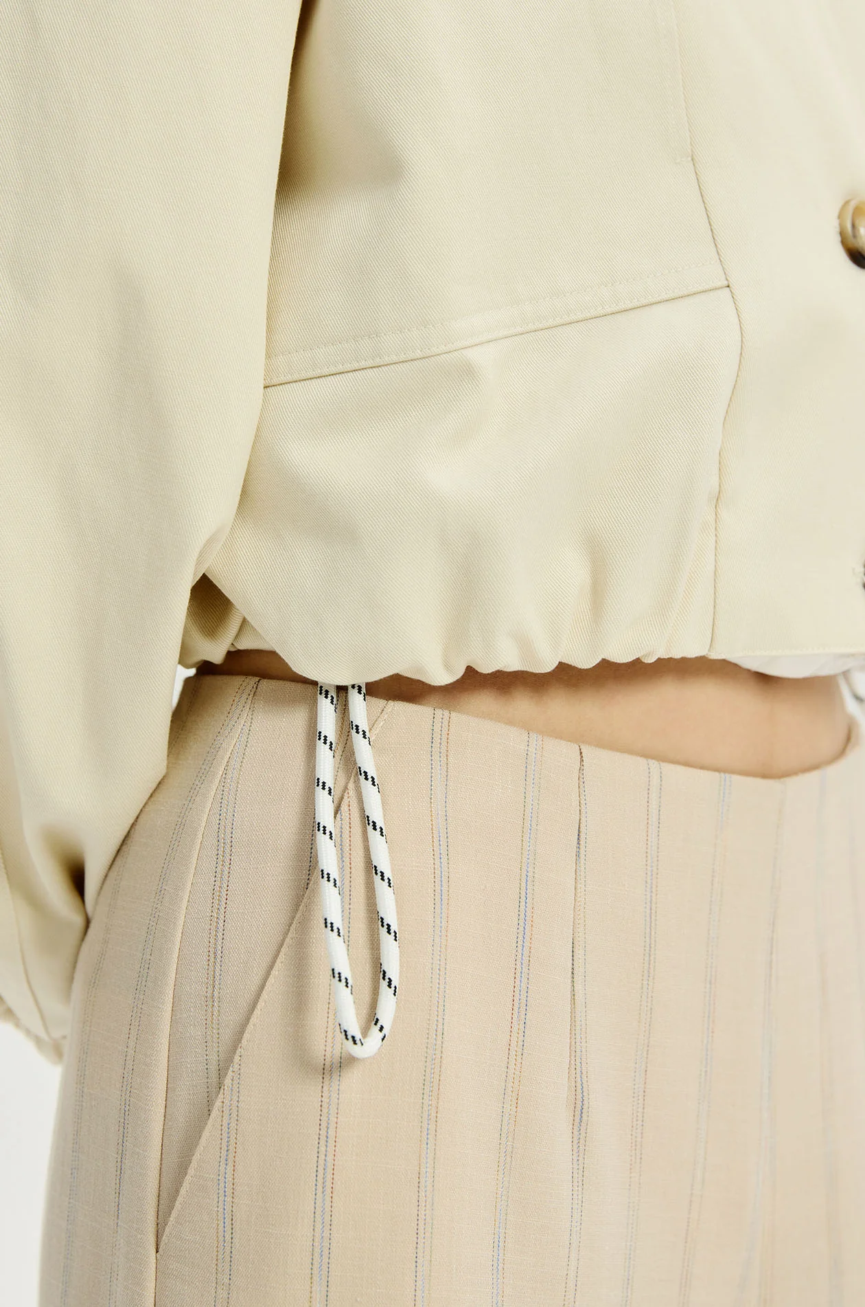 Funnel Neck Cropped Jacket - Image 4
