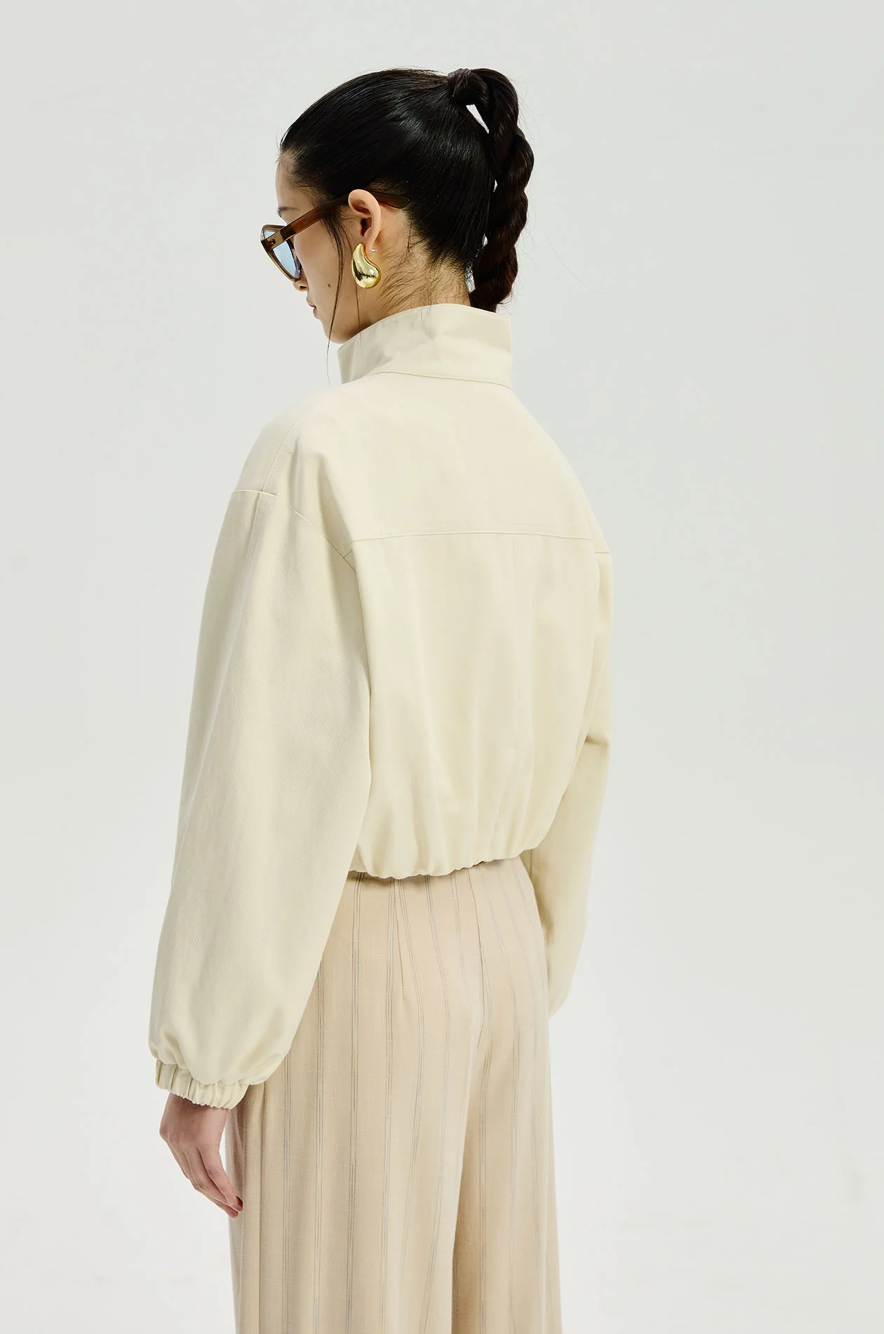 Funnel Neck Cropped Jacket - Image 6