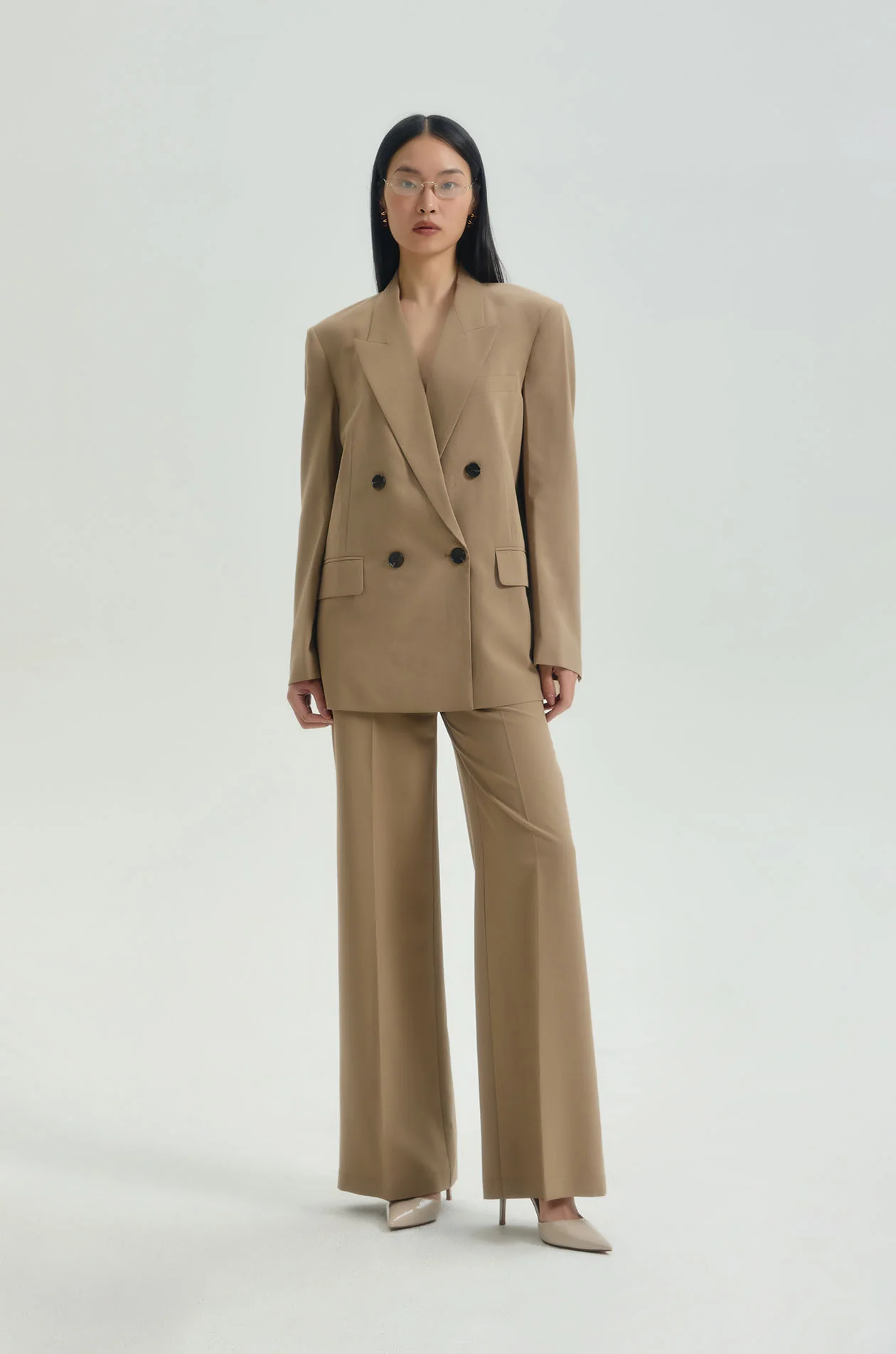 Crinkled Double-Breasted Lightweight Blazer - Image 20