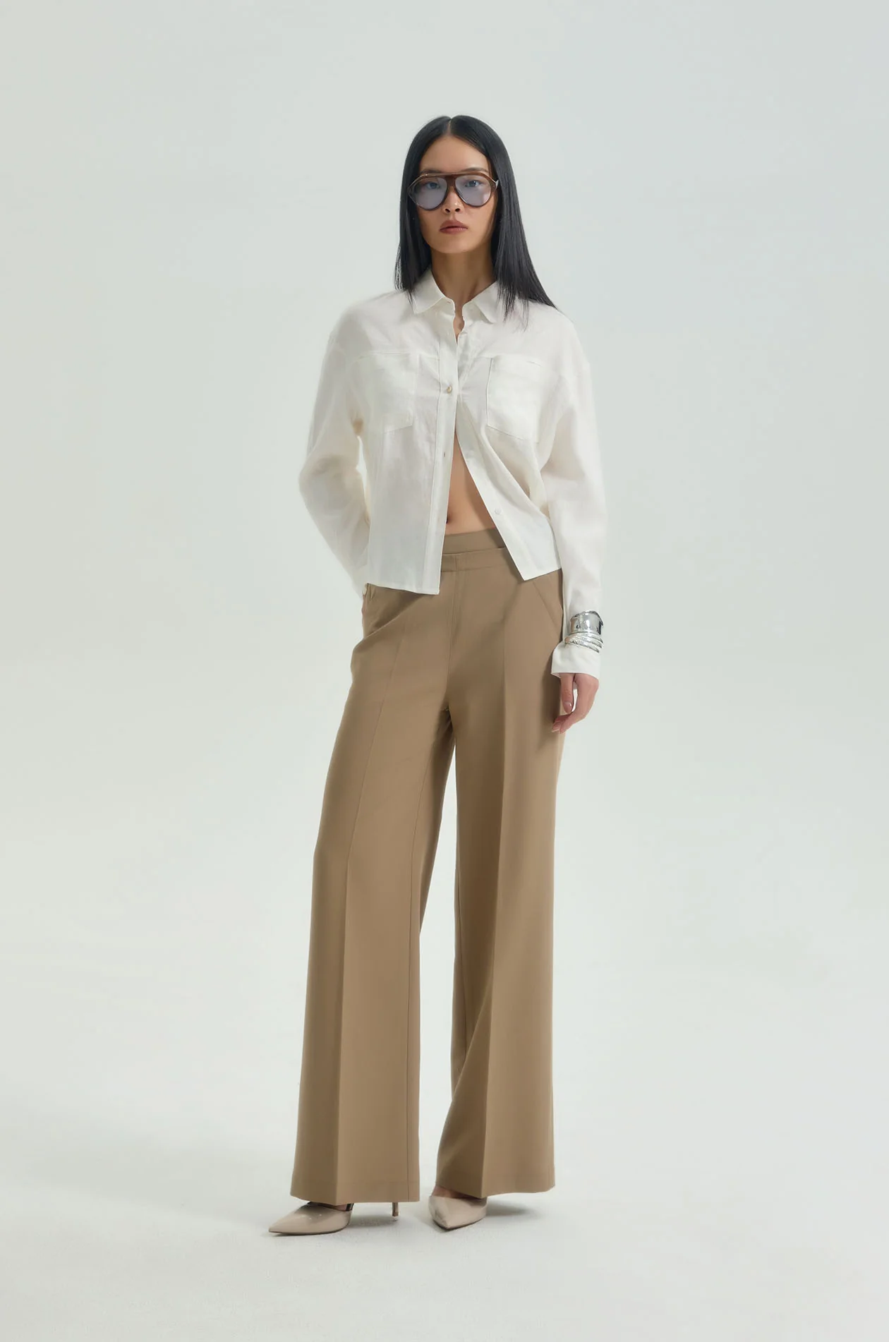 Crinkled Lightweight Sailor Pants