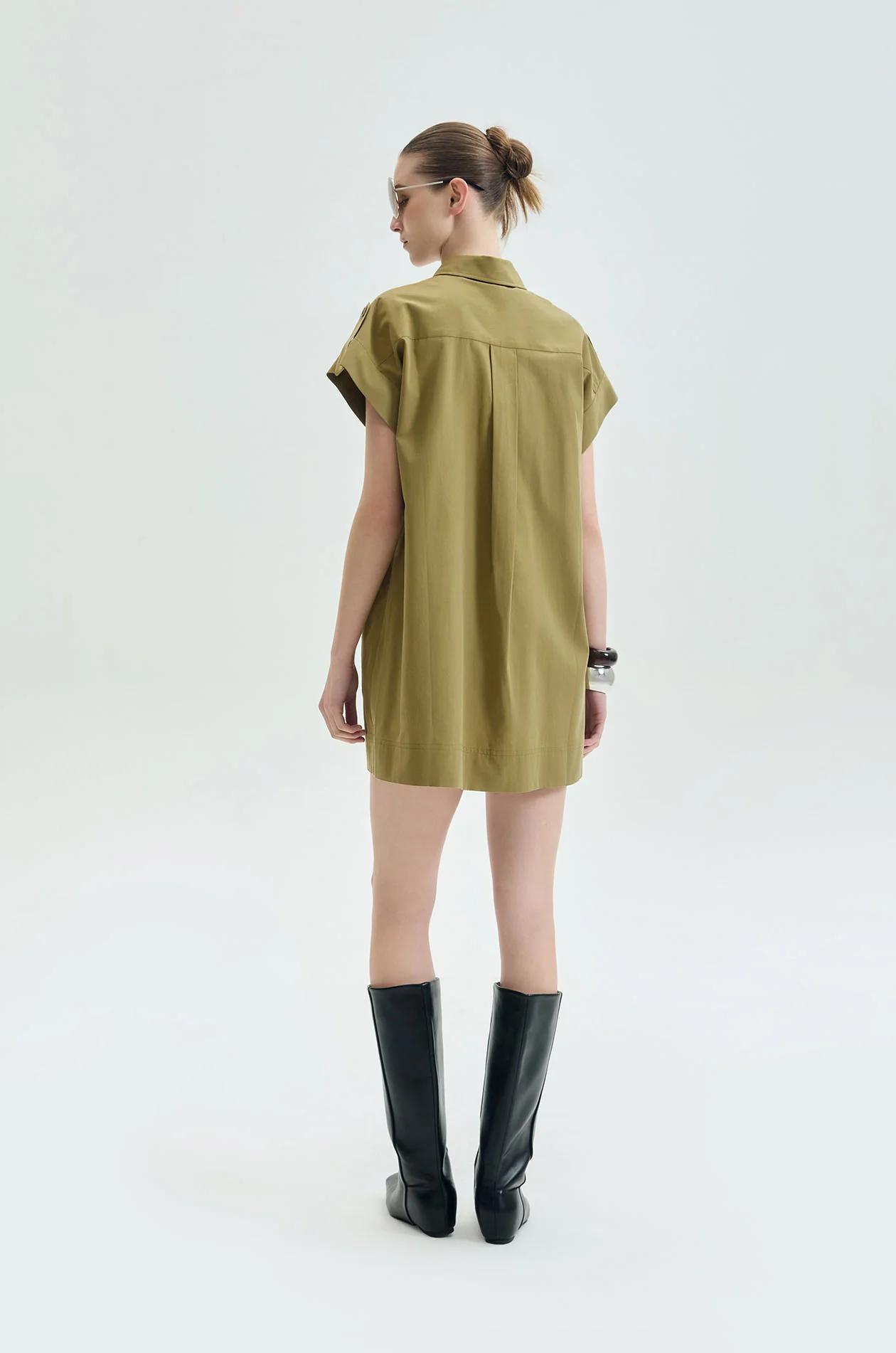 Belted Utility Shift Shirt Dress - Image 5