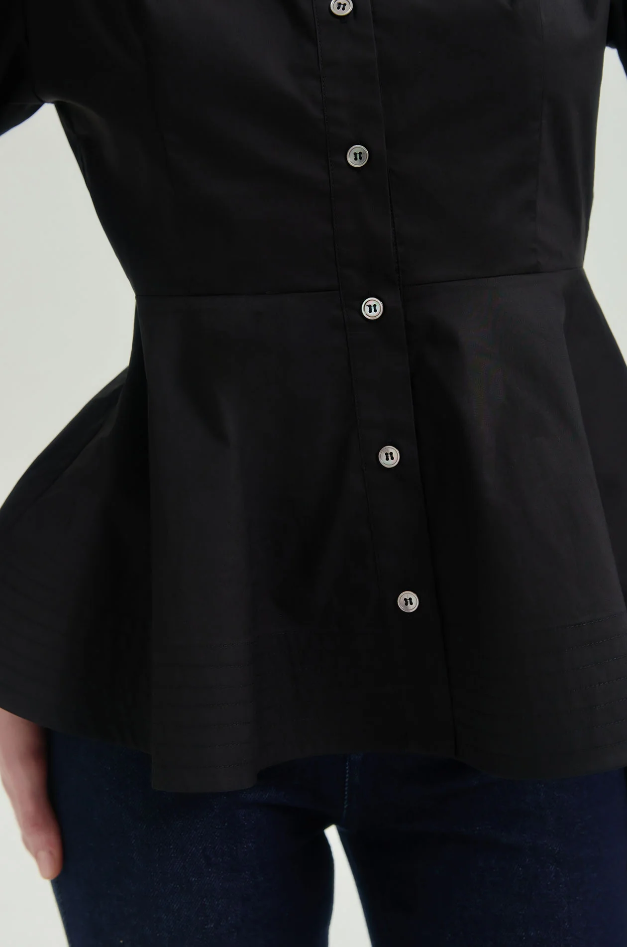 Long Sleeve Peplum Shirt - Image 3
