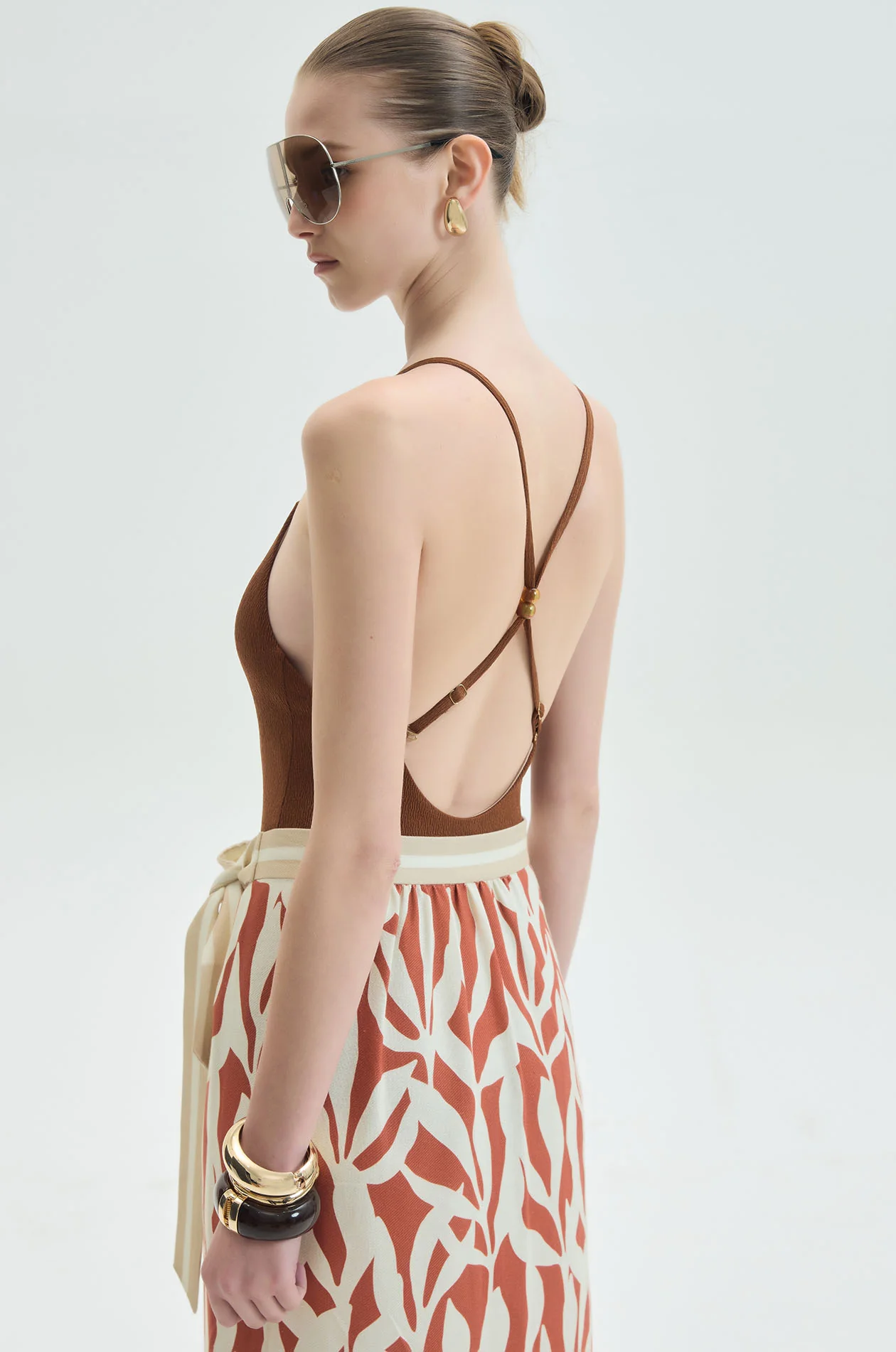 Beaded Cross-Back One-Piece Swimsuit - Image 3