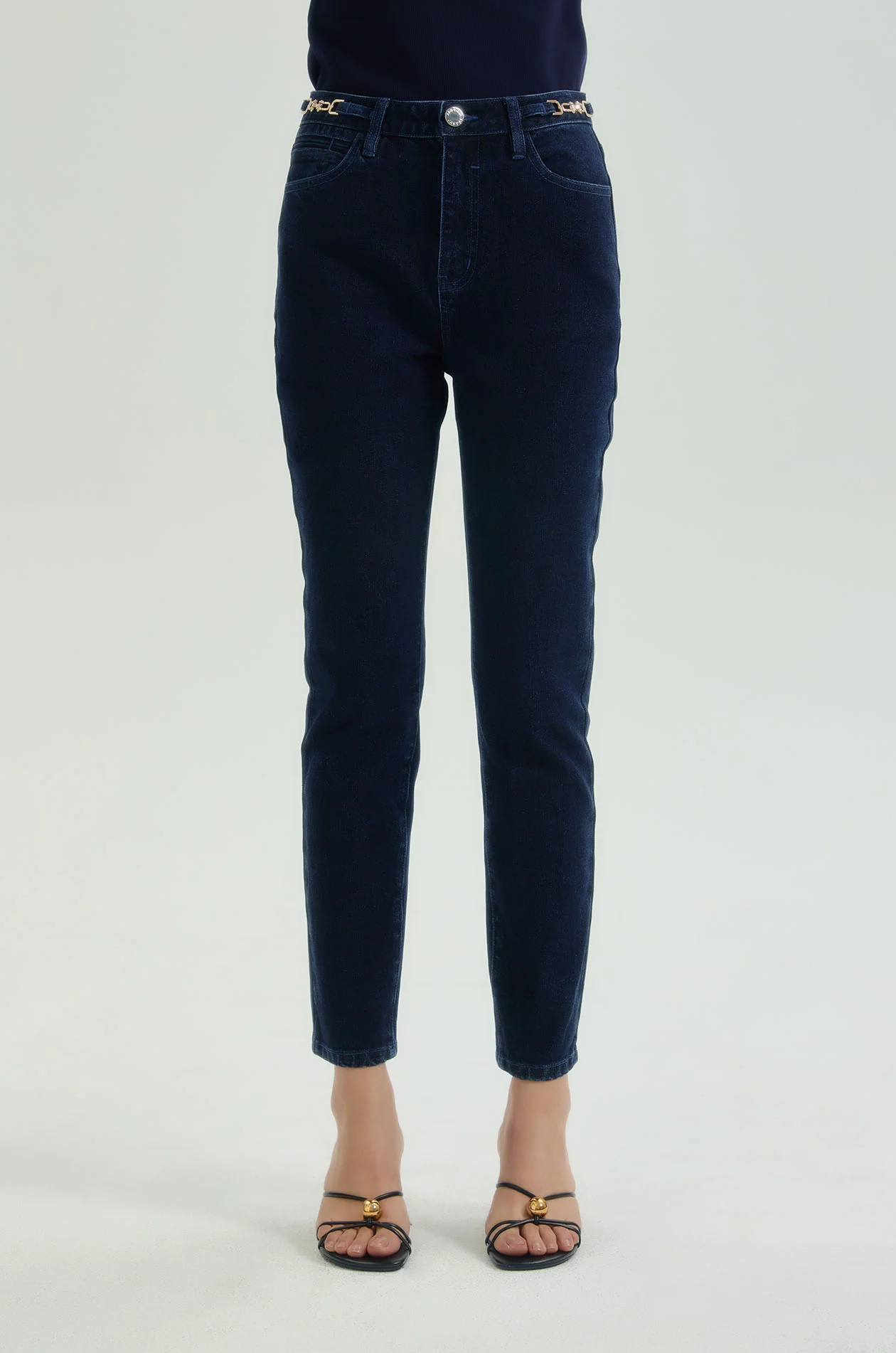 Chain Slim Fit Jeans - Image 2