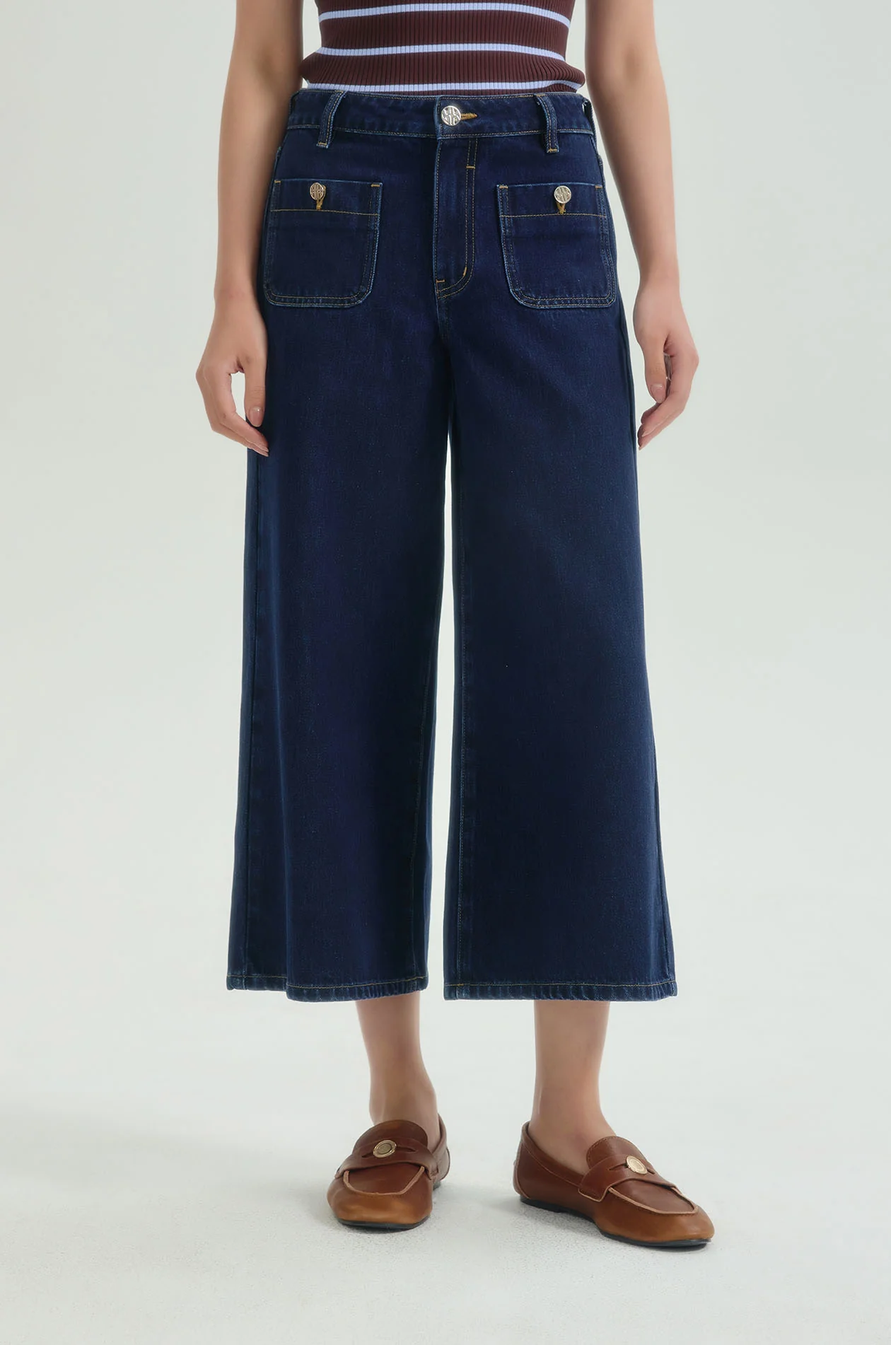 Vintage-Pocket Denim Culotte - Image 2