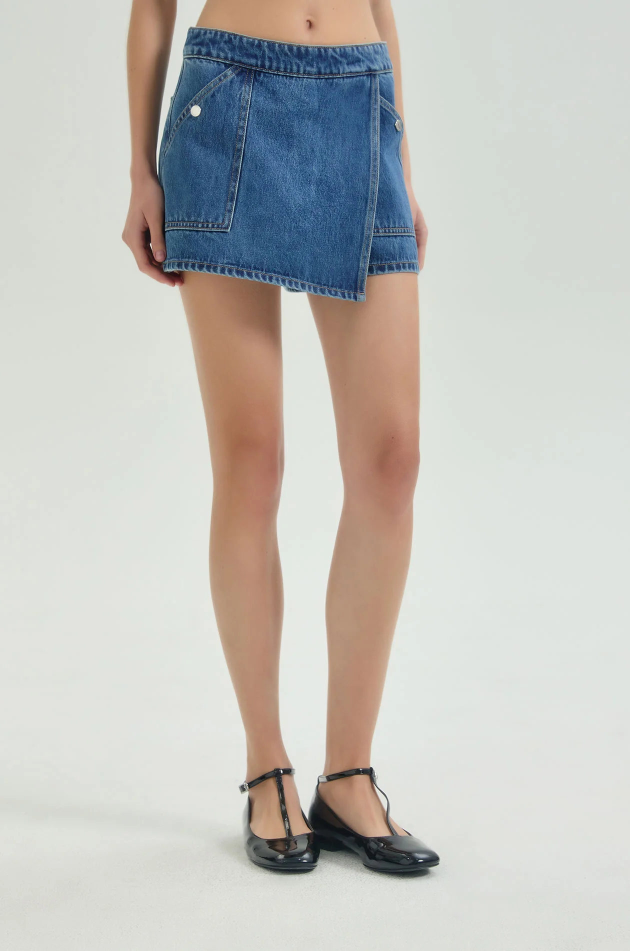 Wrapped Denim Skort - Image 2
