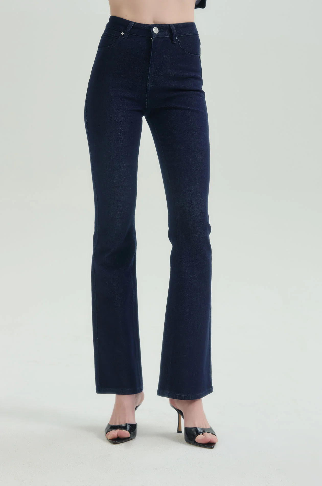 Slim Fit Cropped Flare Jeans - Image 2