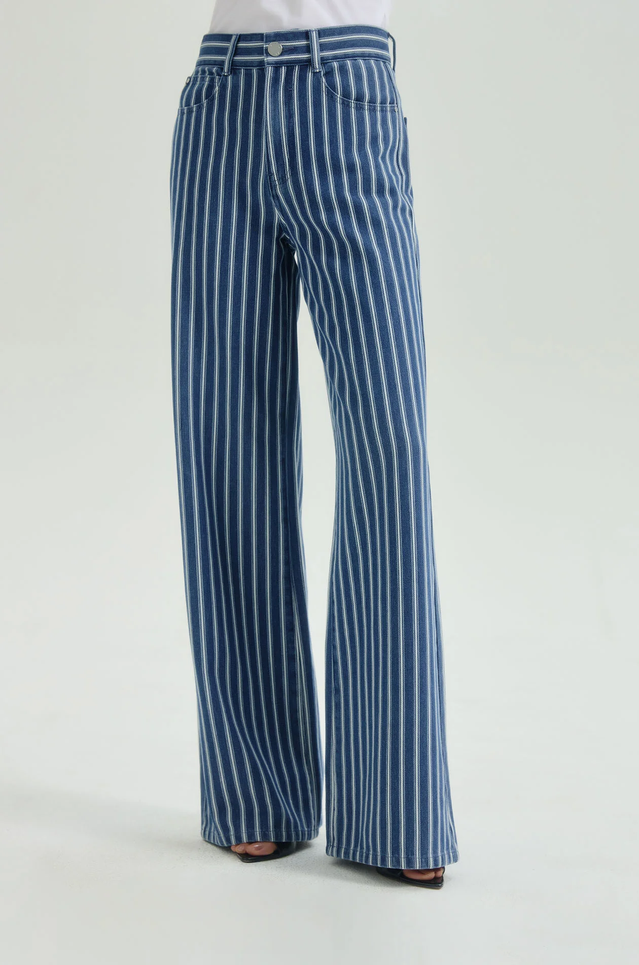 Striped Wide Leg Jeans - Image 2