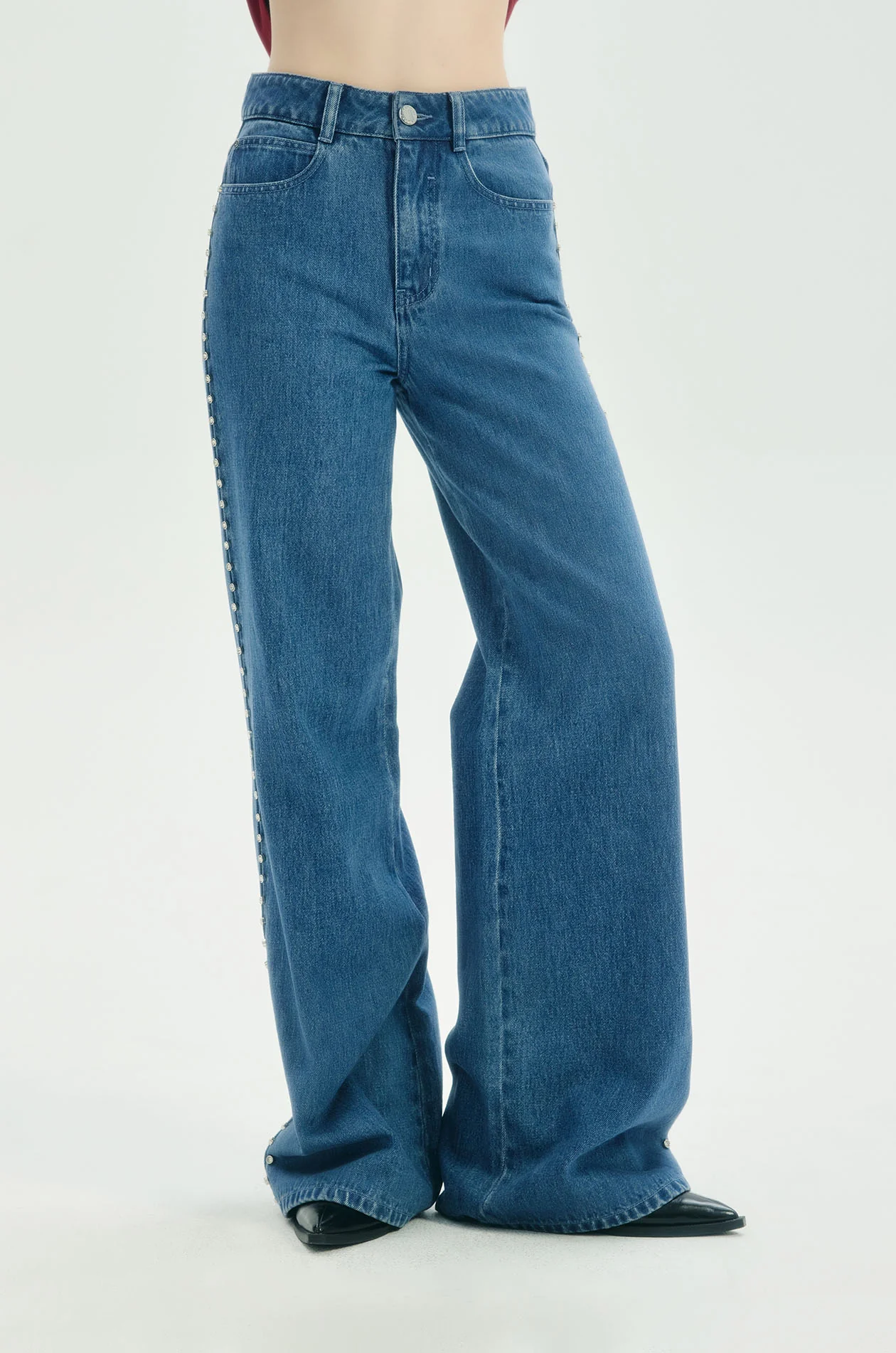 Rhinestone Wide Leg Jeans - Image 2