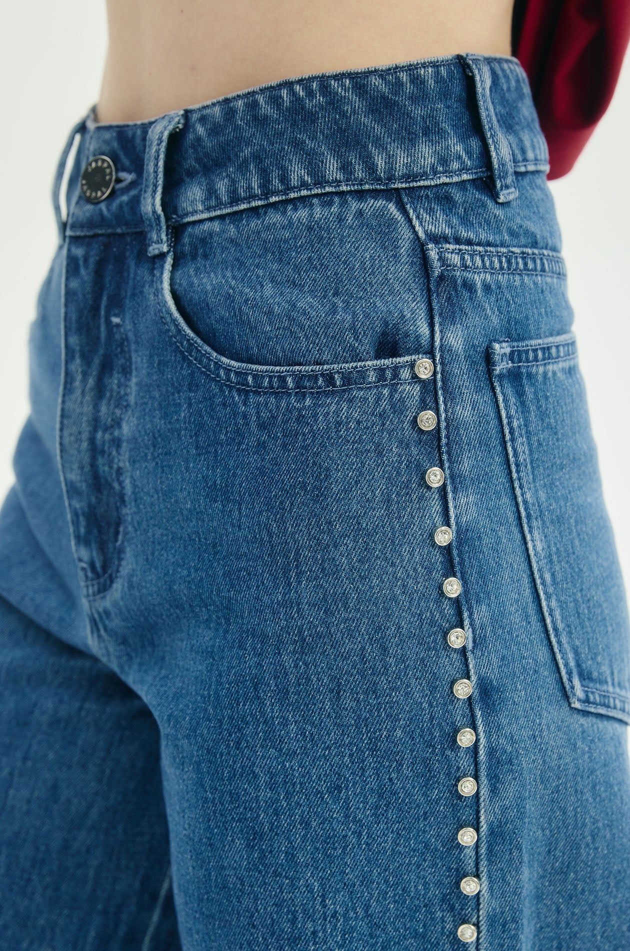 Rhinestone Wide Leg Jeans - Image 3