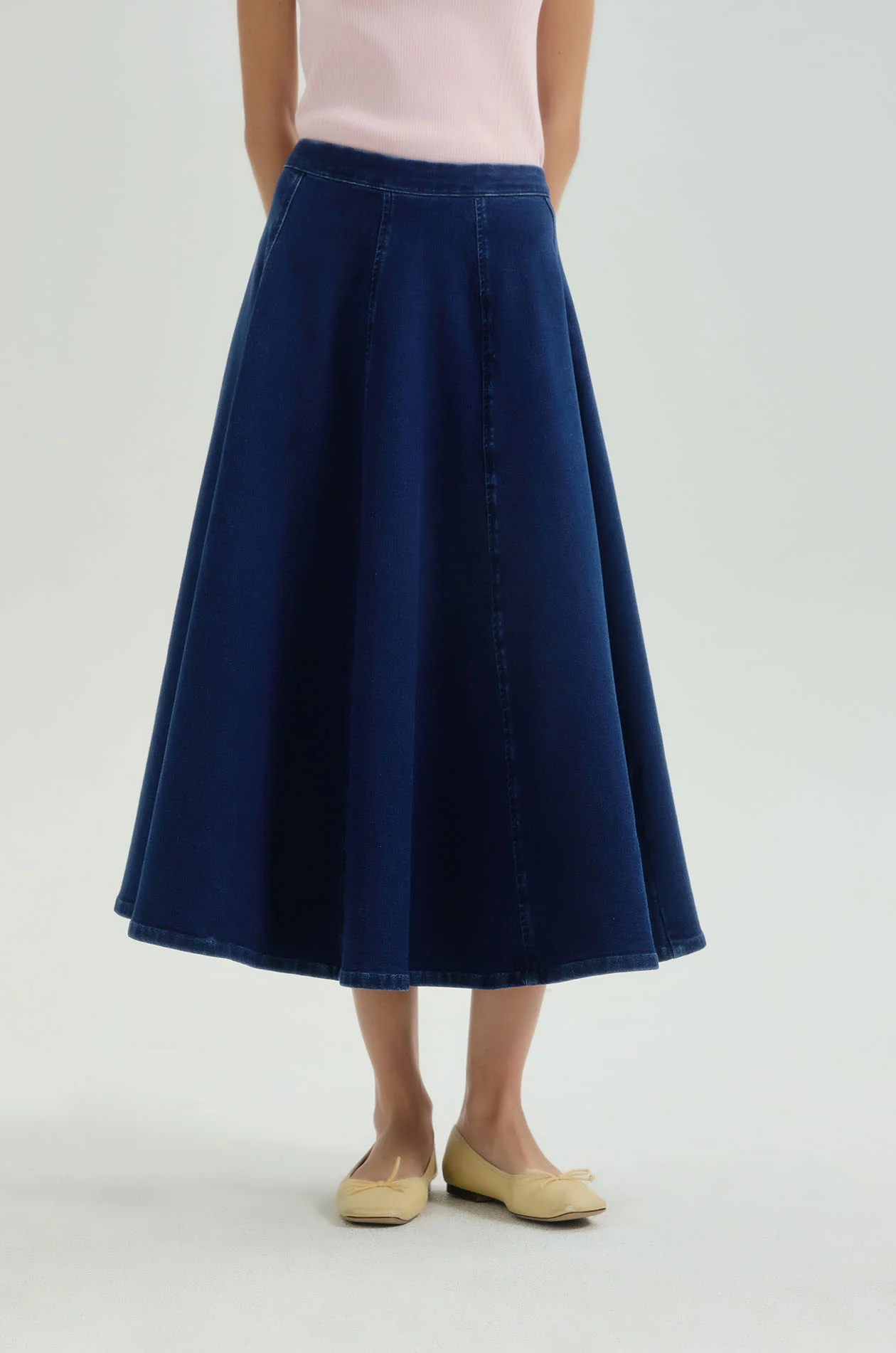 Denim Circle Midi Skirt - Image 2