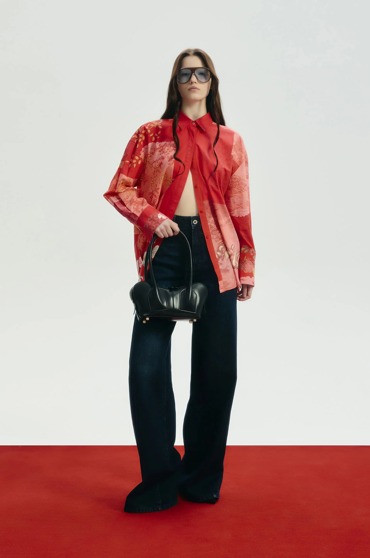 Patchwork Motifs Oversized Shirt
