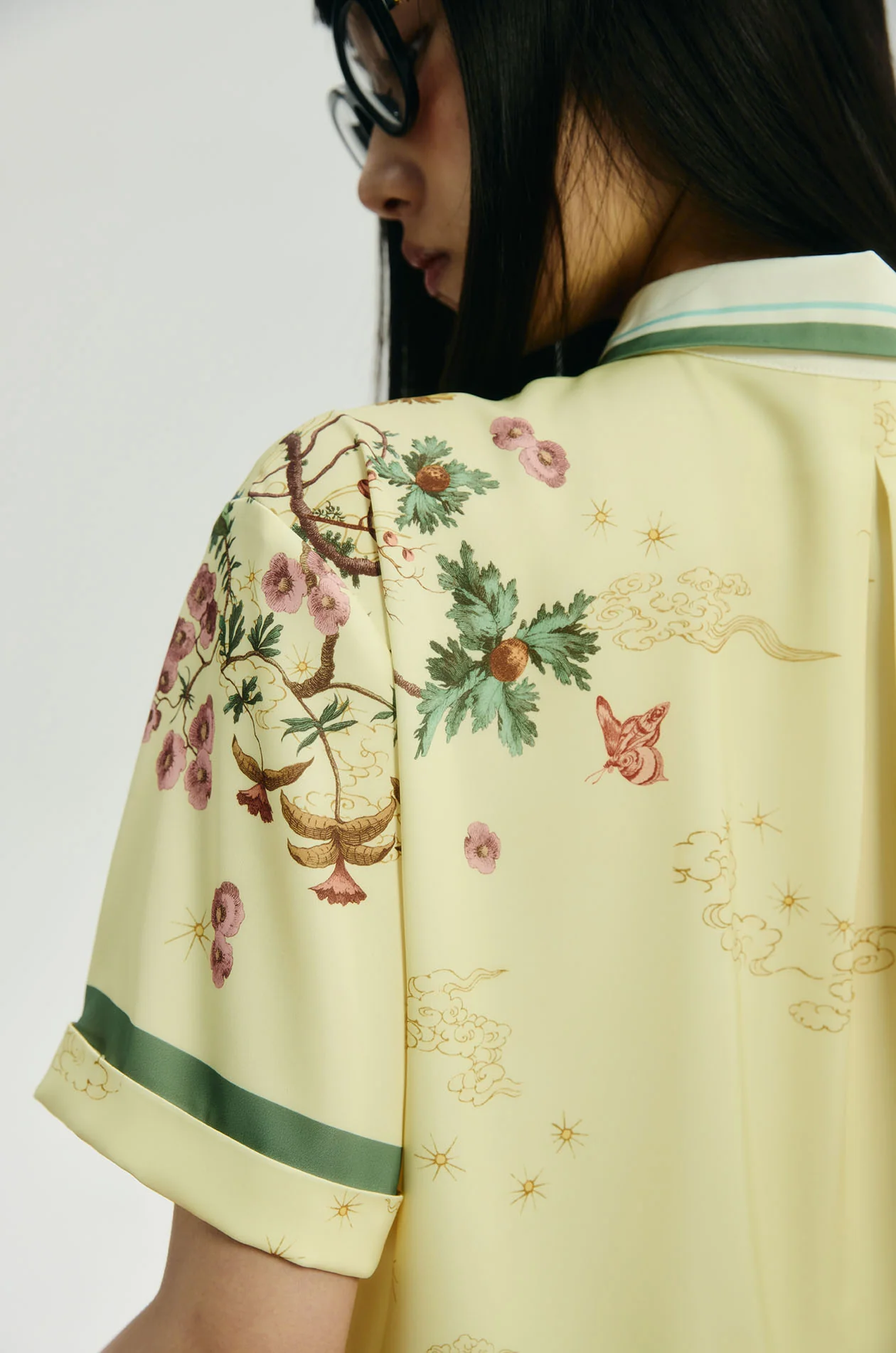 Motif Printed Satin Shirt - Image 4