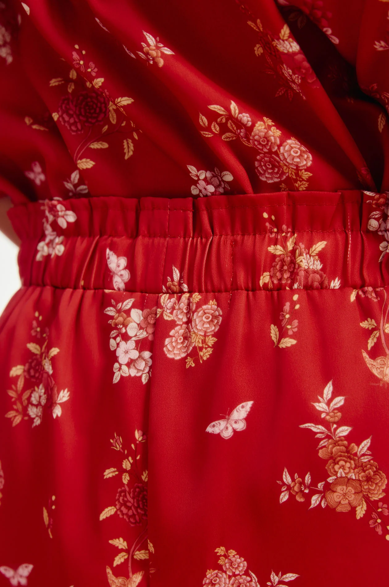 Girl Chinese-Inspired Floral Satin Shorts - Image 4