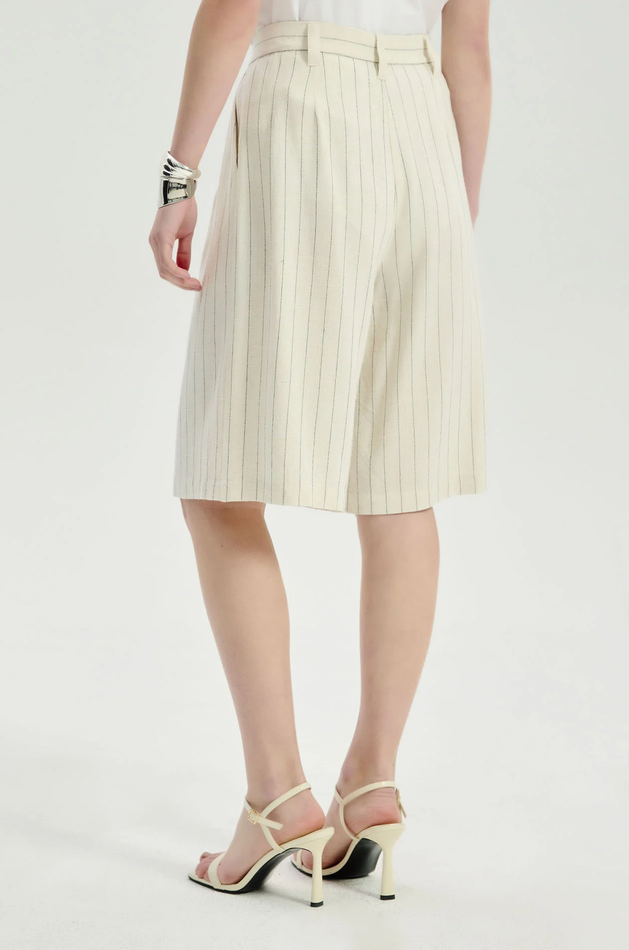 Pinstripe Relaxed Bermuda Shorts - Image 4