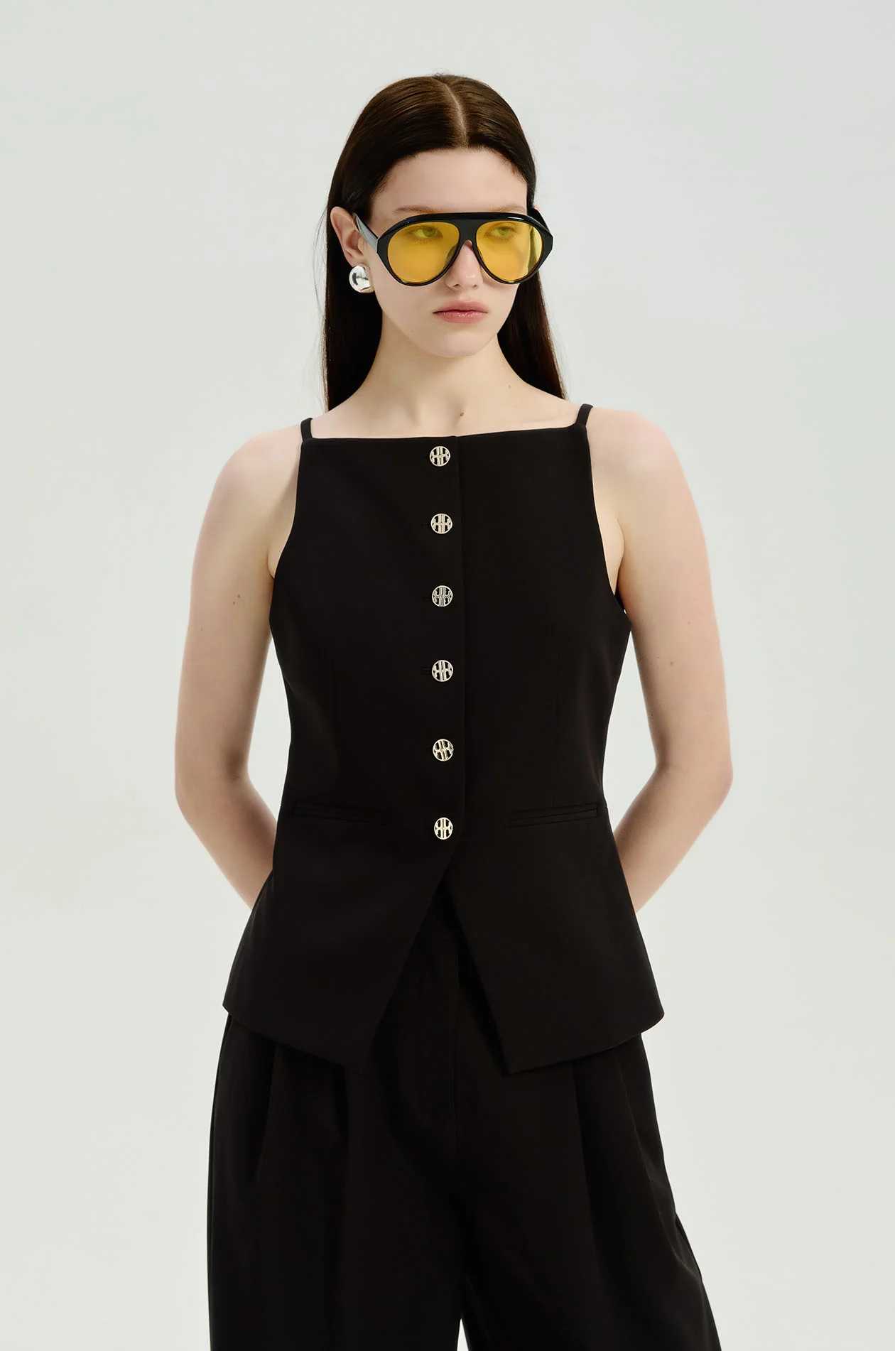 Straight‑Neck Longline Vest - Image 2