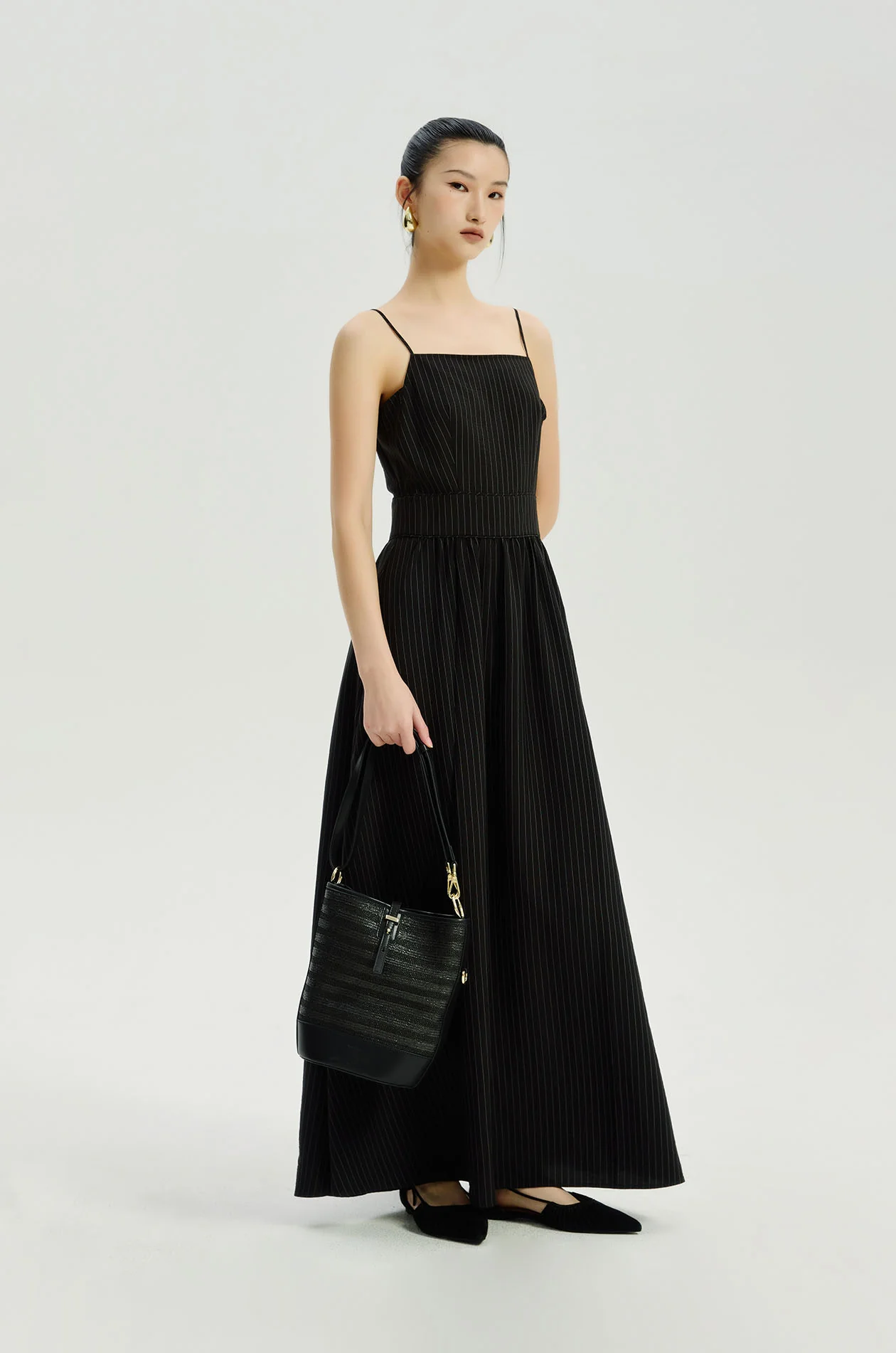 Striped Strappy Maxi Dress